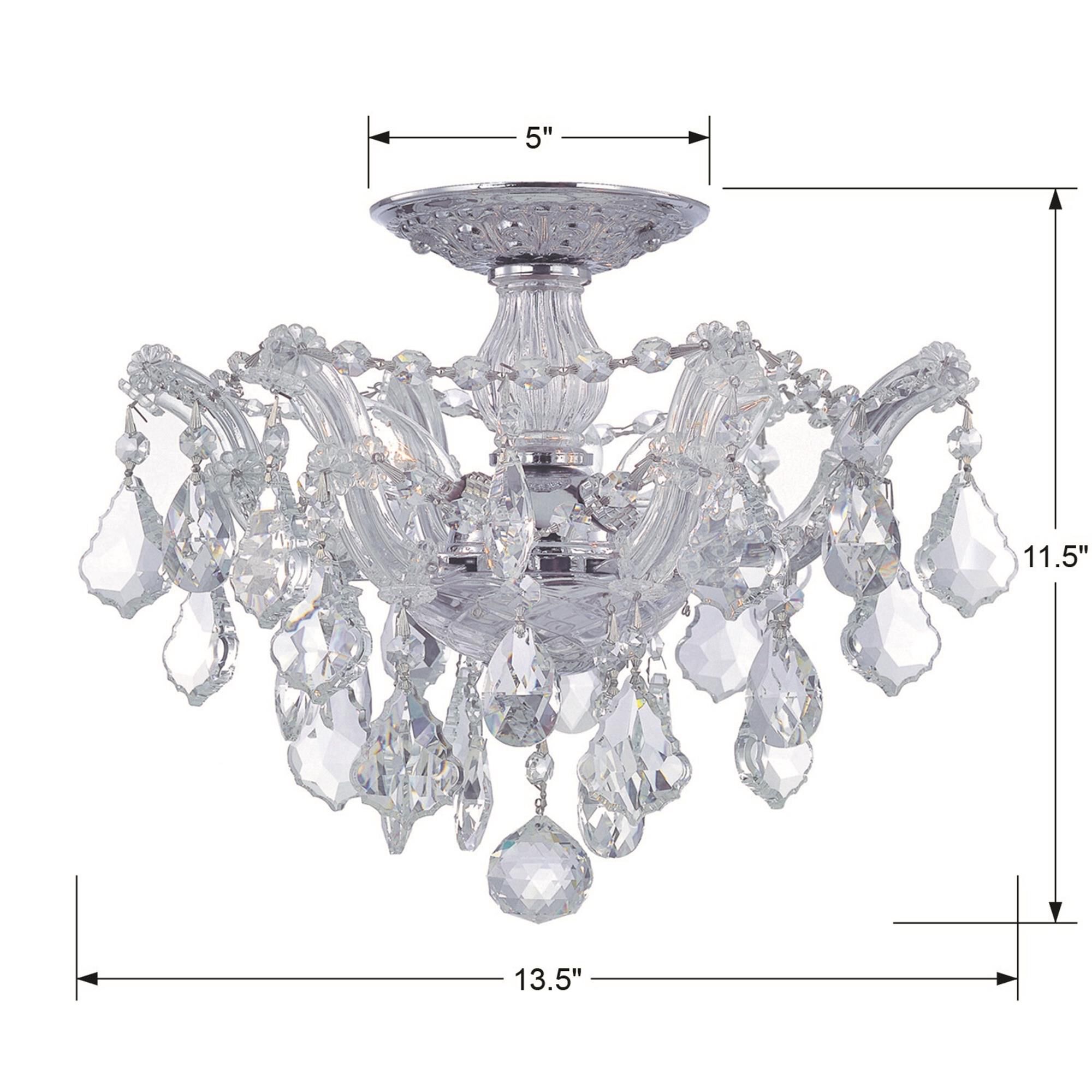 Shown in Polished Chrome finish and Hand Cut Crystal crystal