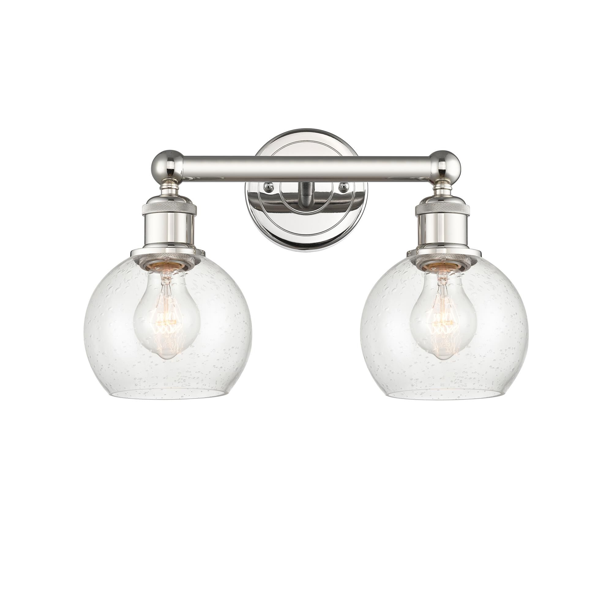 Shown in Polished Nickel finish and Seedy glass