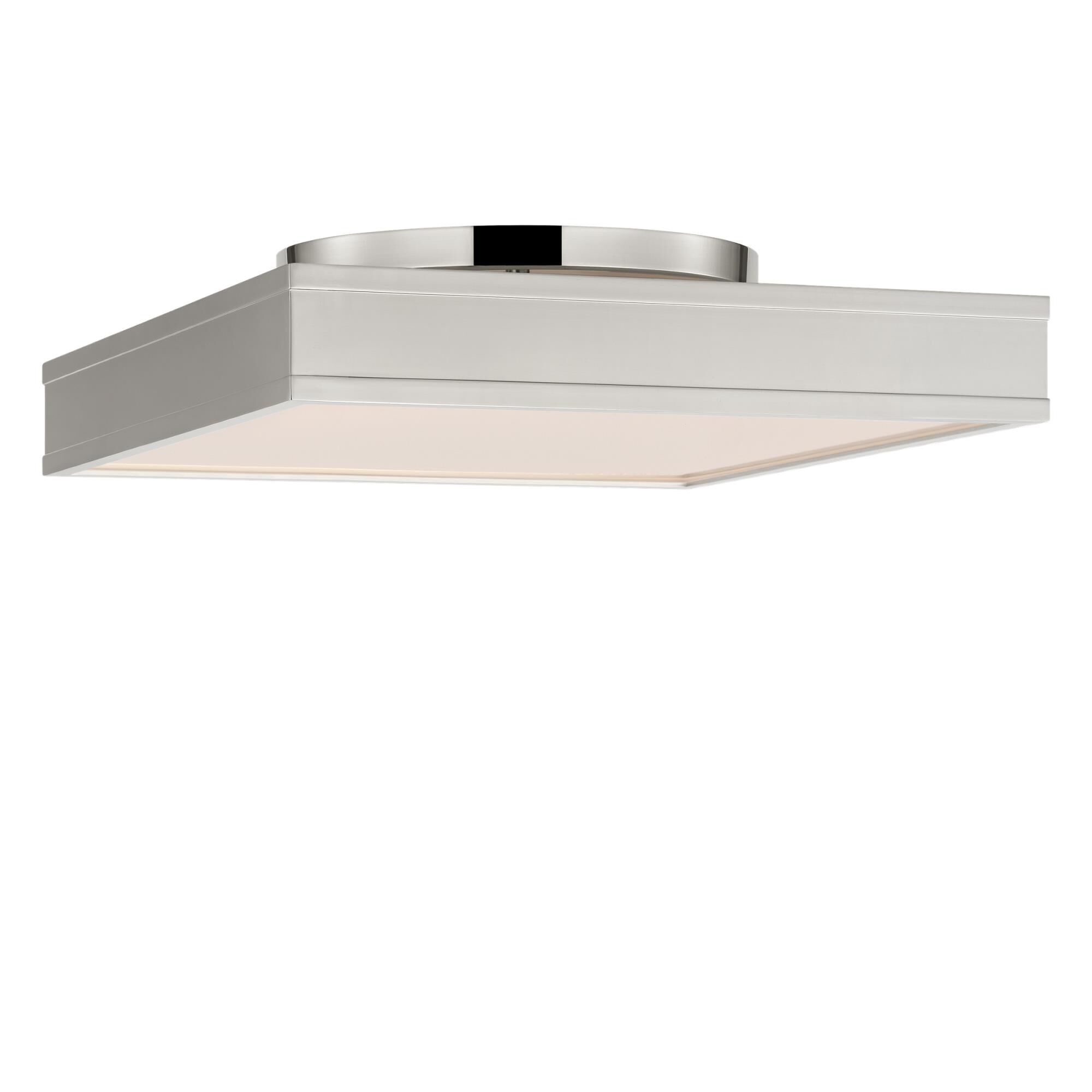 Shown in Polished Nickel finish and White glass