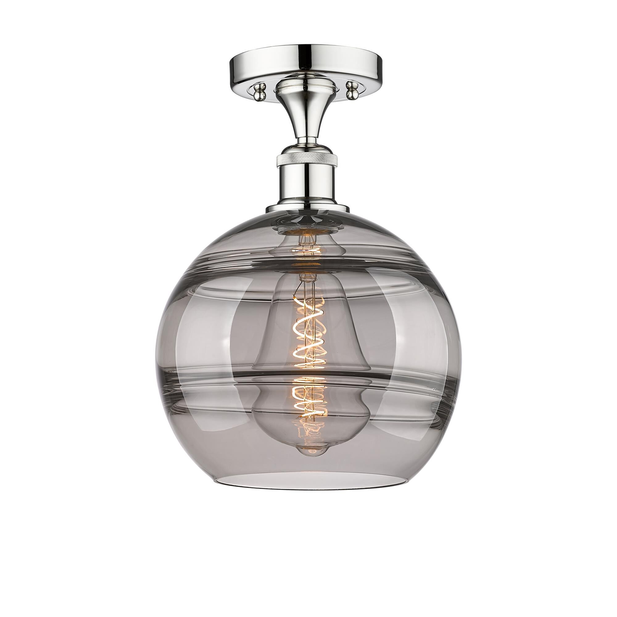 Shown in Polished Chrome finish and Light Smoke glass