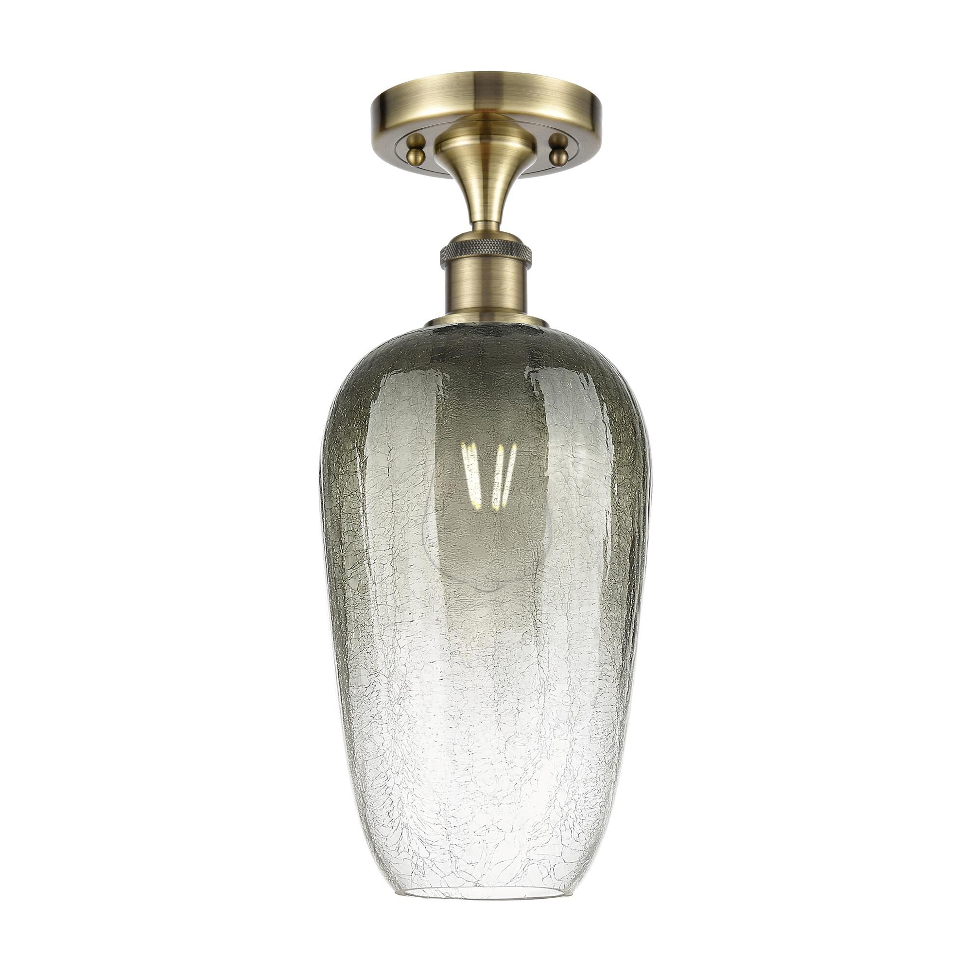 Shown in Antique Brass finish and Slate glass