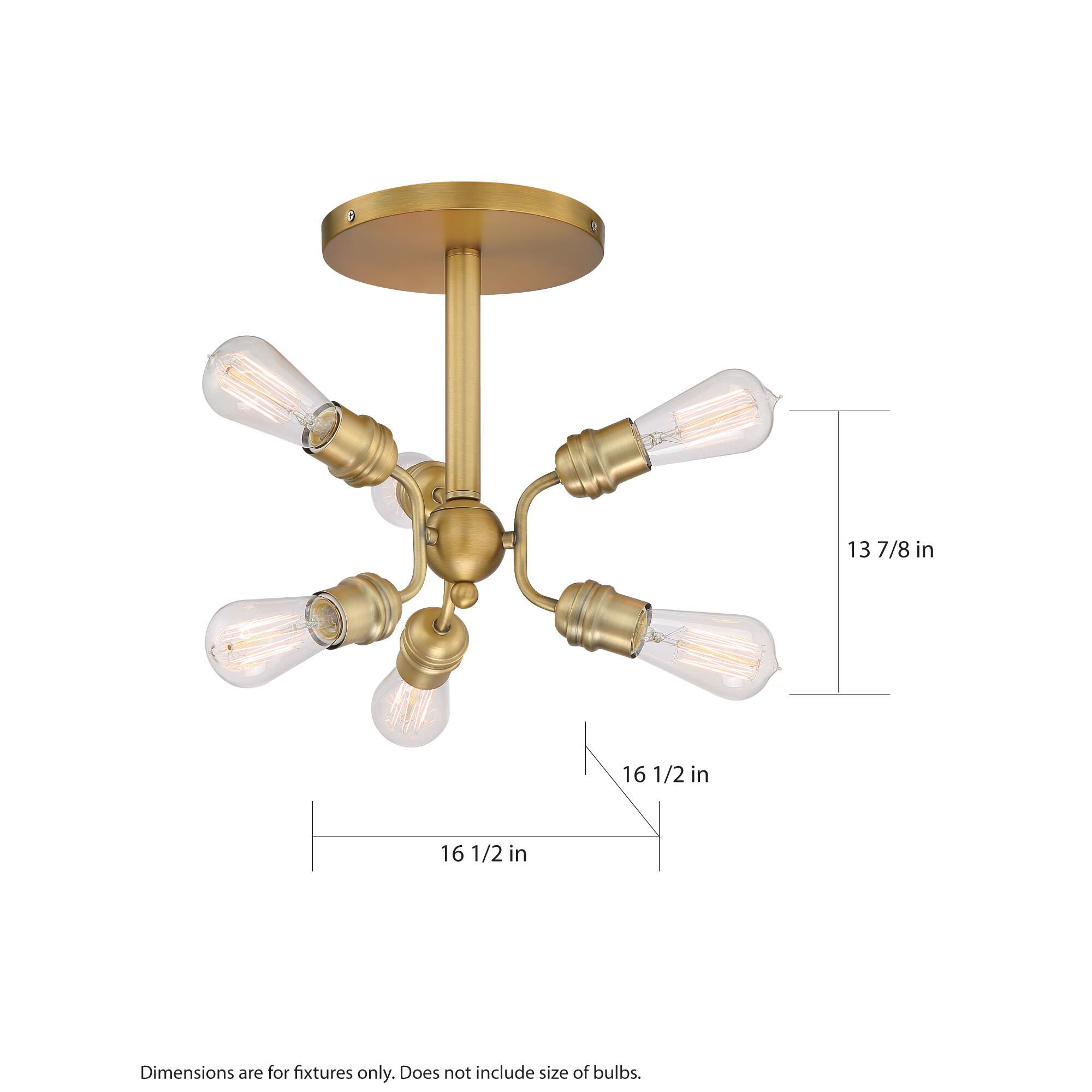 Faraday 16 Inch 6 Light Semi Flush Mount by Nuvo Lighting