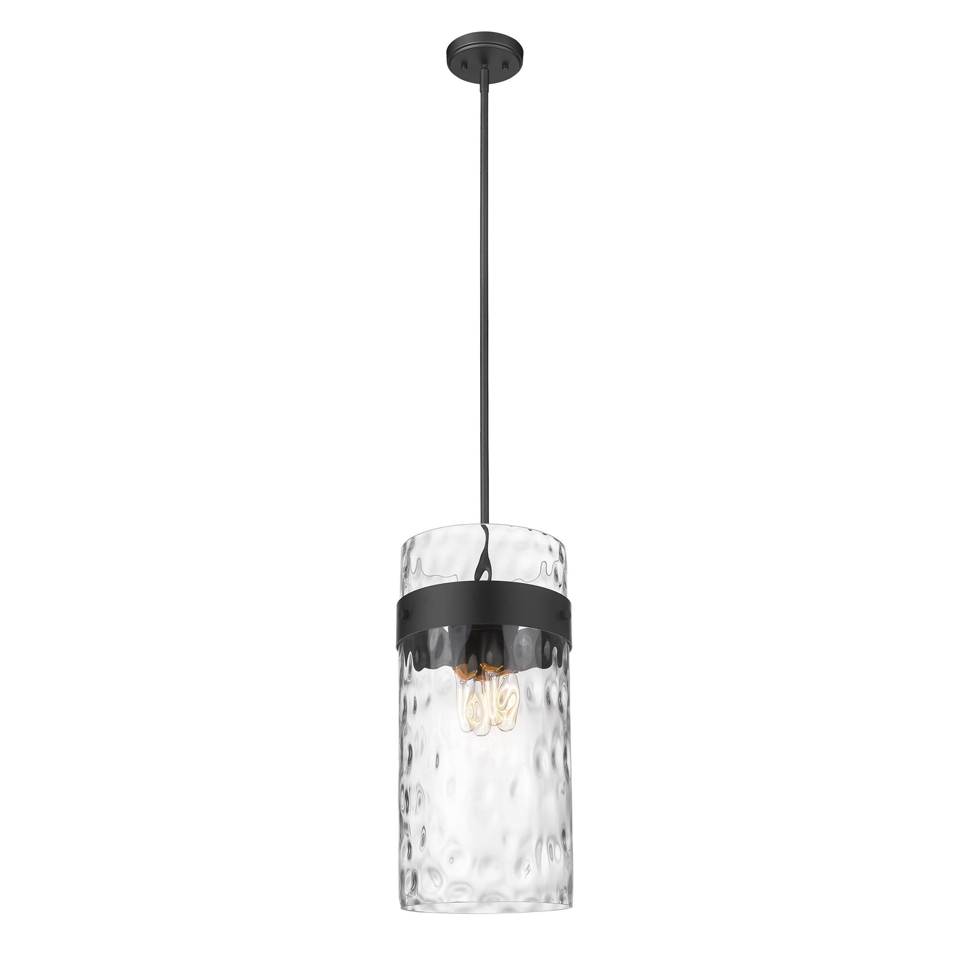 Shown in Matte Black finish and Glass shade