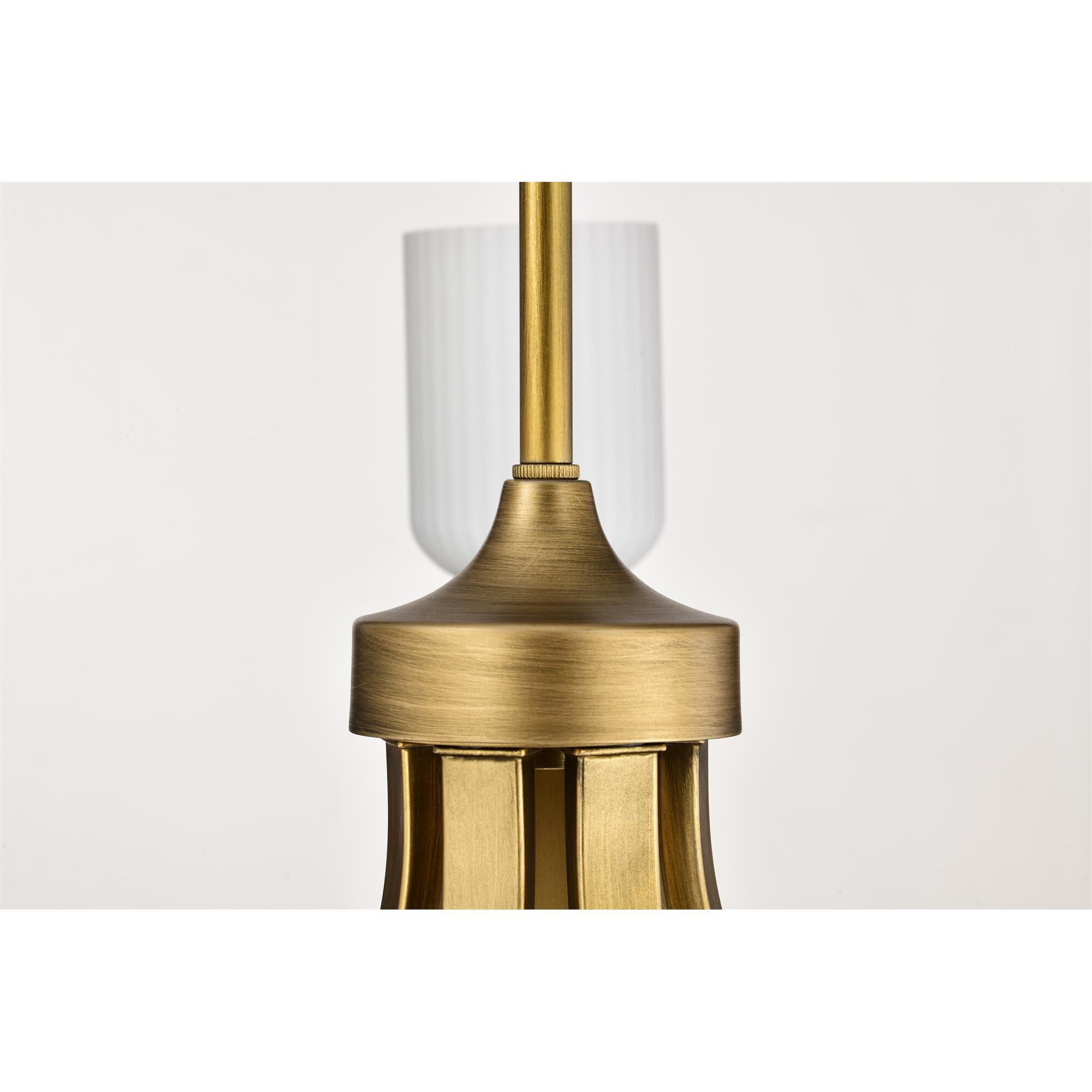 Shown in Natural Brass finish and Frosted Ribbed glass
