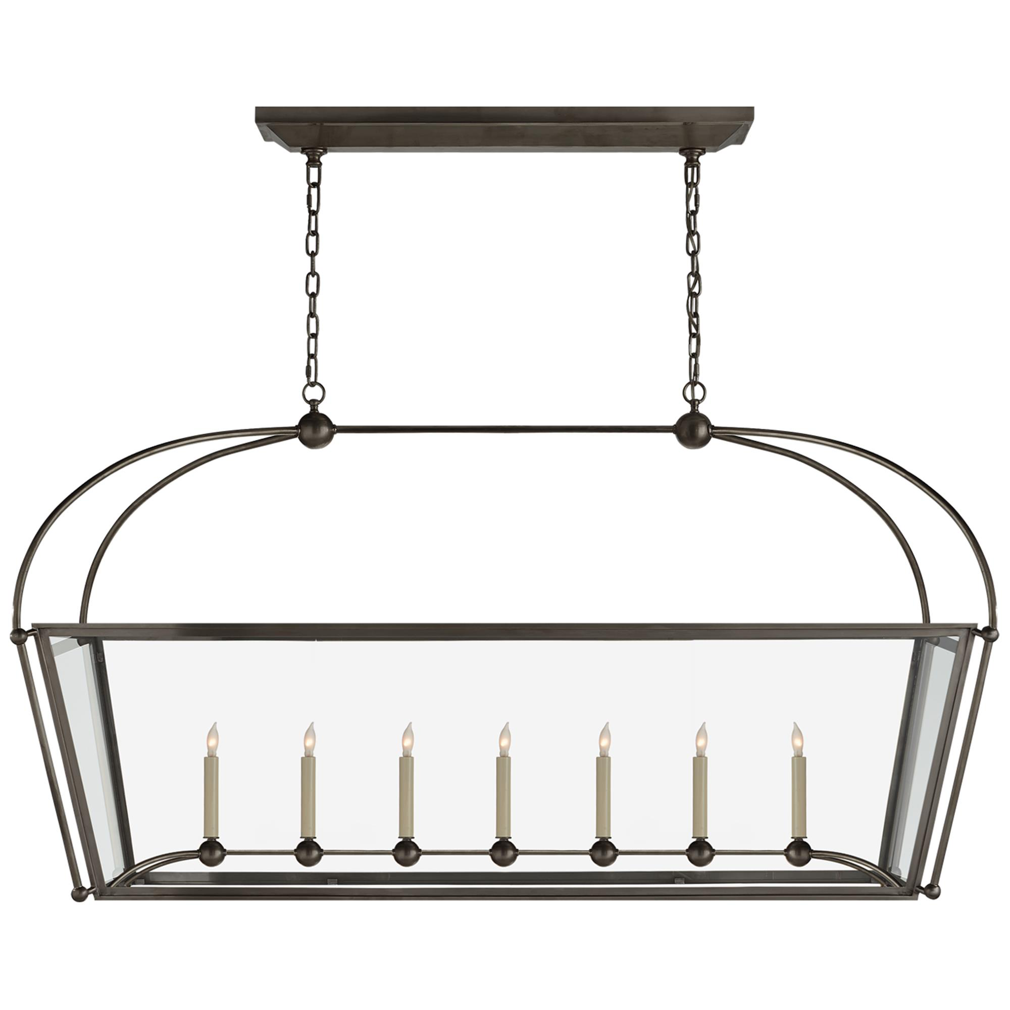 Shown in Bronze finish and Clear glass