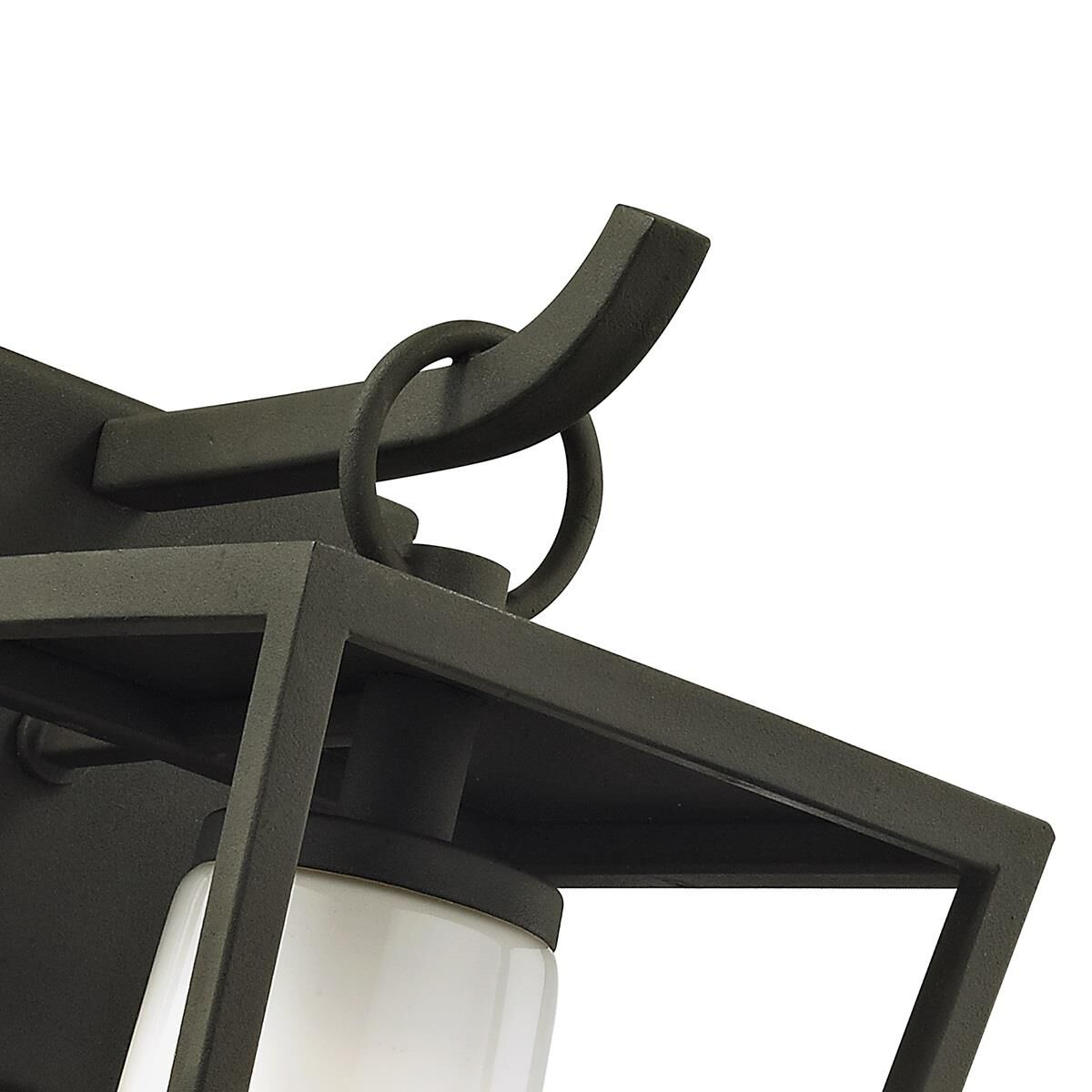 Shown in Textured Black finish and Opal White glass