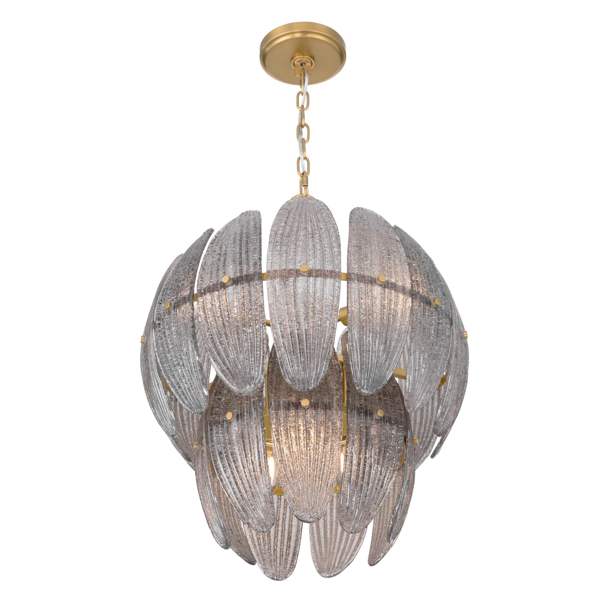 Shown in Legacy Brass finish and Grey Textured shade