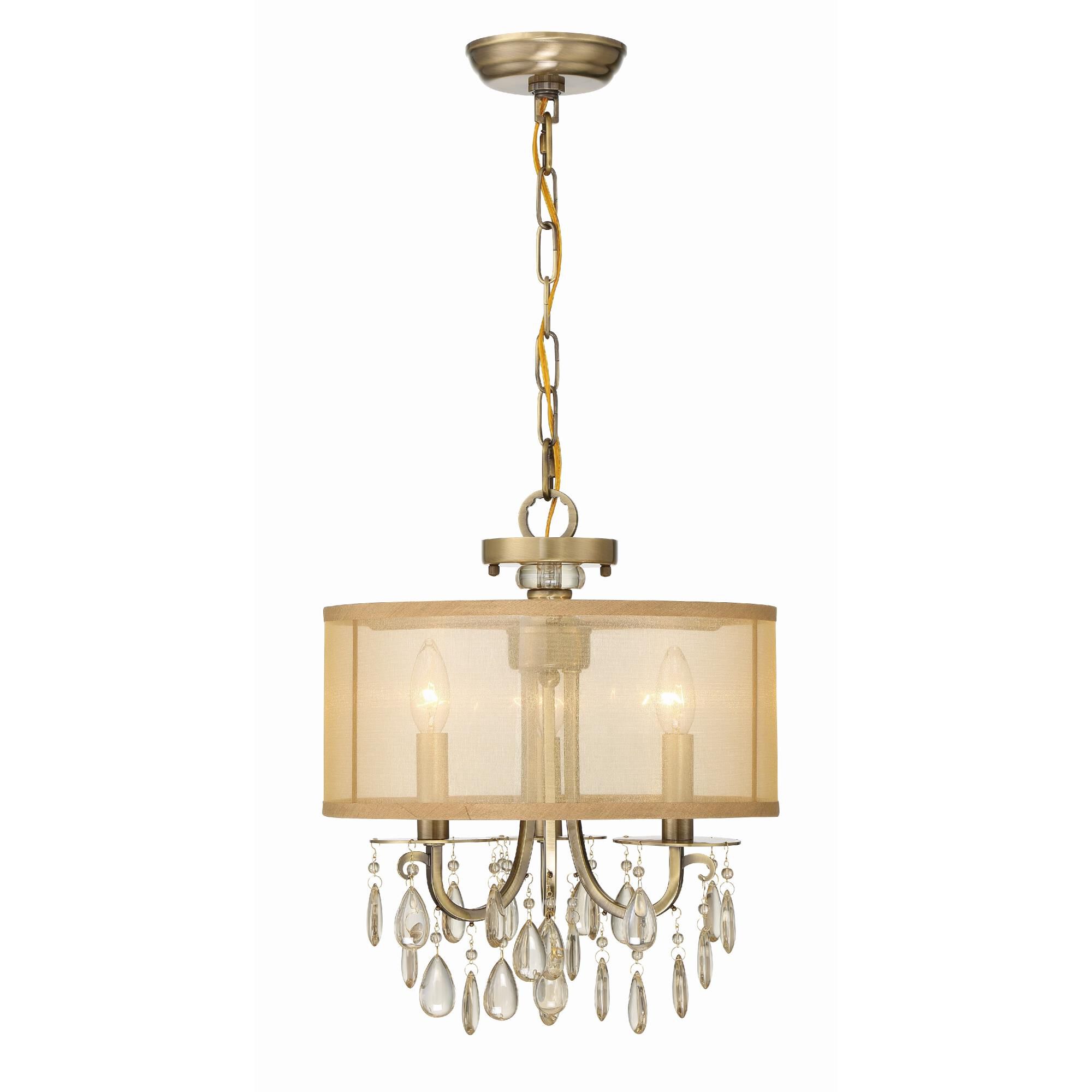 Hampton 14 Inch 3 Light Mini Chandelier by Crystorama