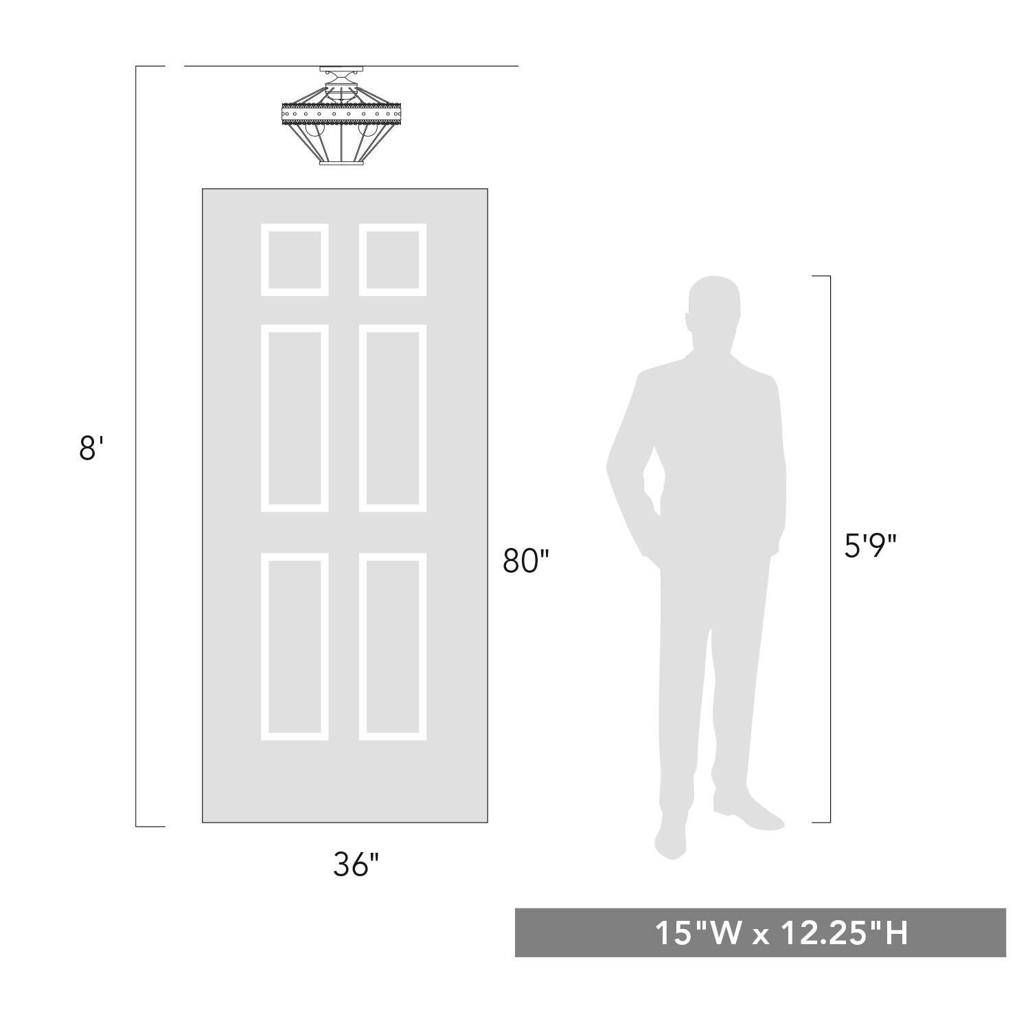 Ferris 12 Inch Semi-flush by Golden Lighting