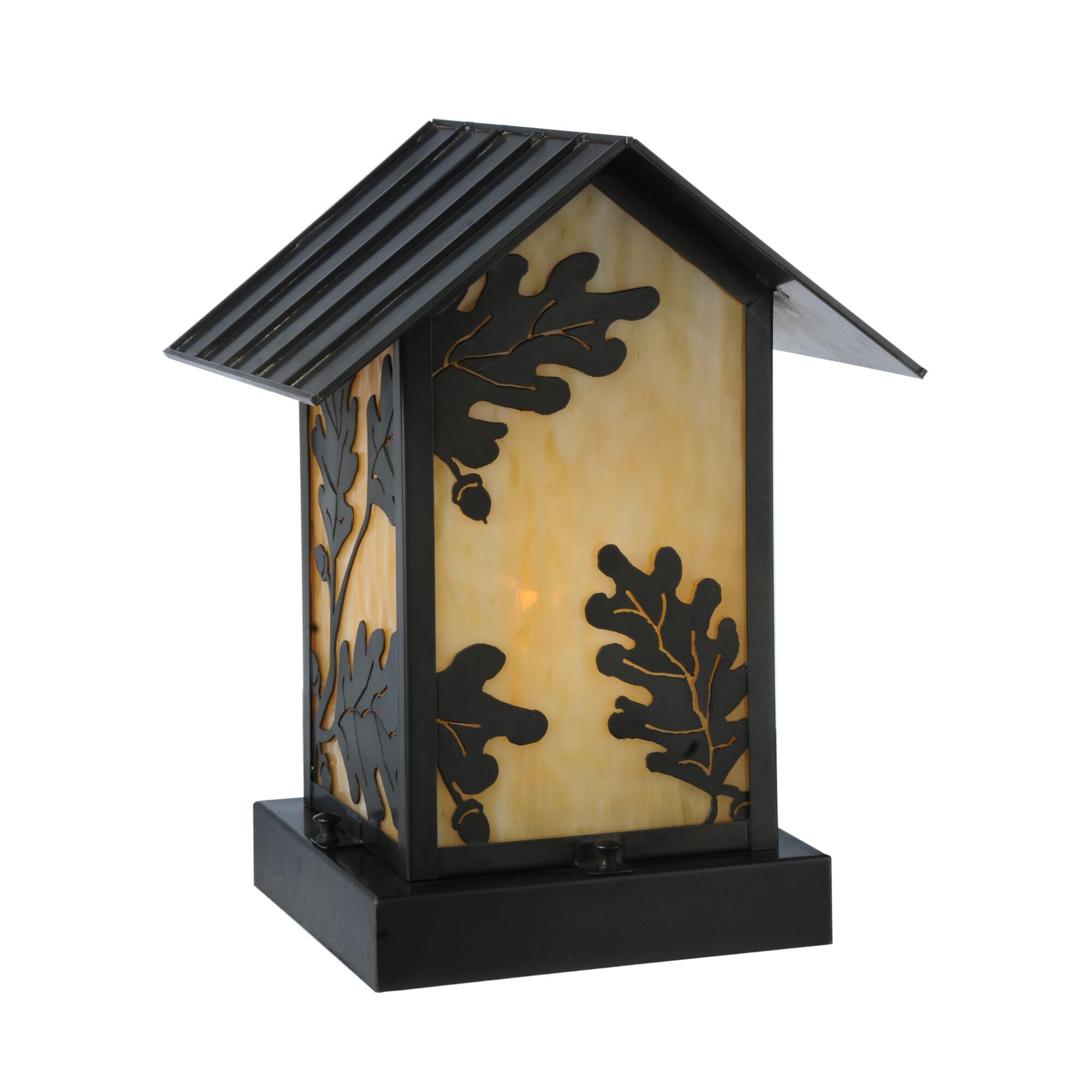 Seneca Oak Leaf 13 Inch Tall 1 Light Outdoor Pier Lamp by Meyda Lighting