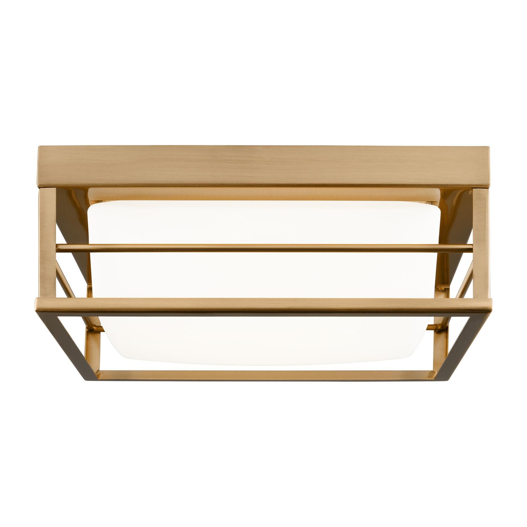 Shown in Satin Brass finish and Etched White Opal glass and Etched White Opal Glass shade