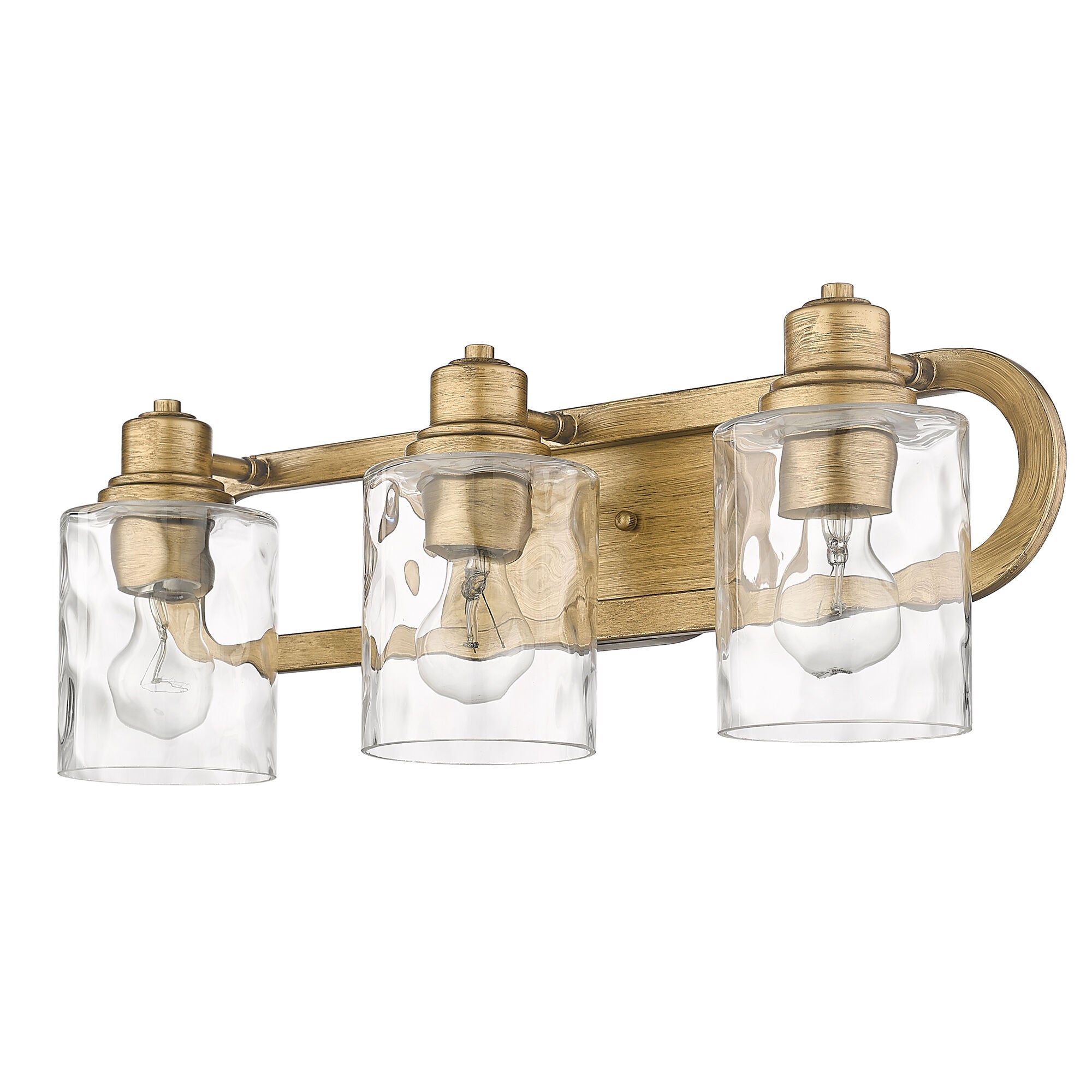 Shown in Antique Gold finish and Handblown Clear Optic glass