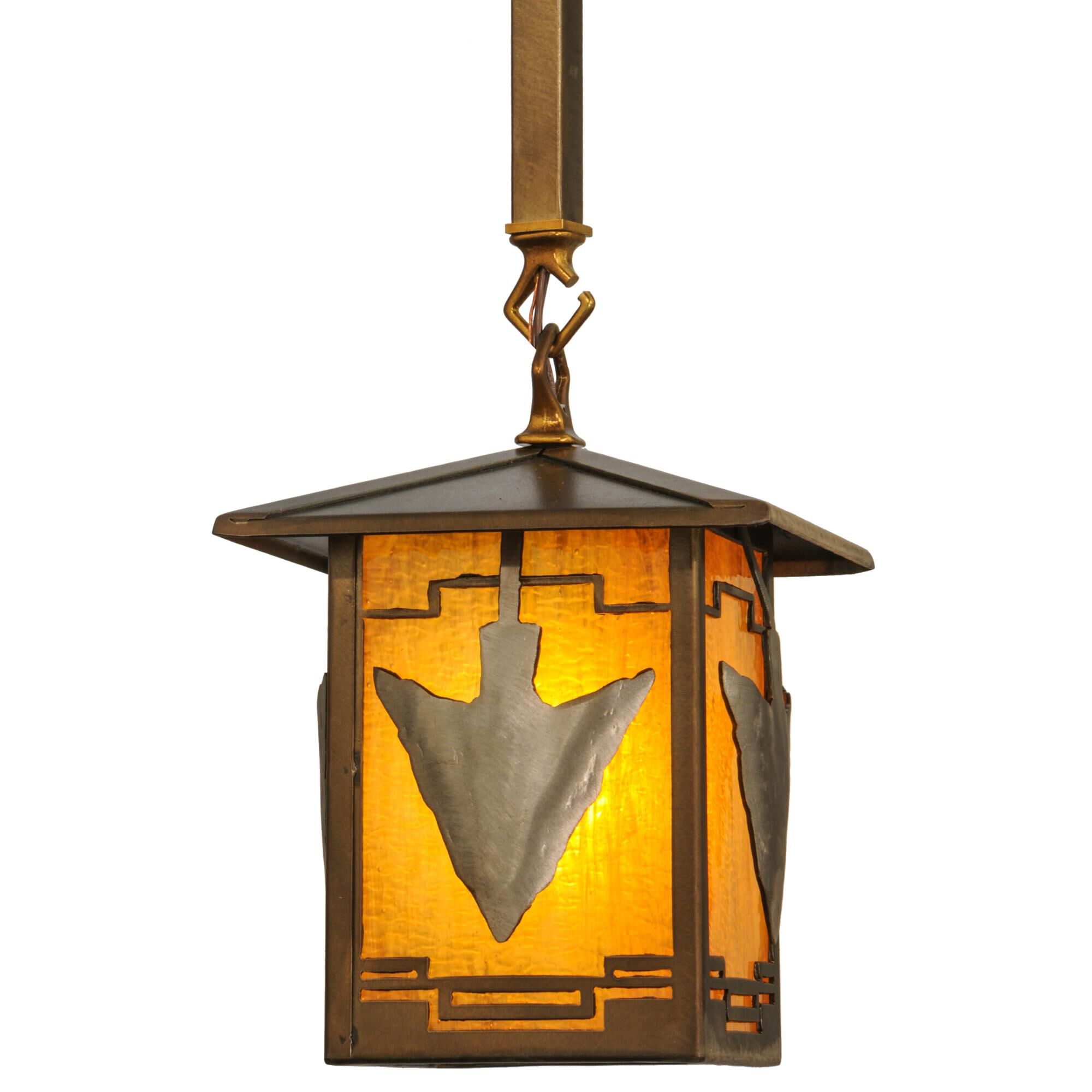 Shown in Antique Copper Finish;Custom Finish finish and Honey glass