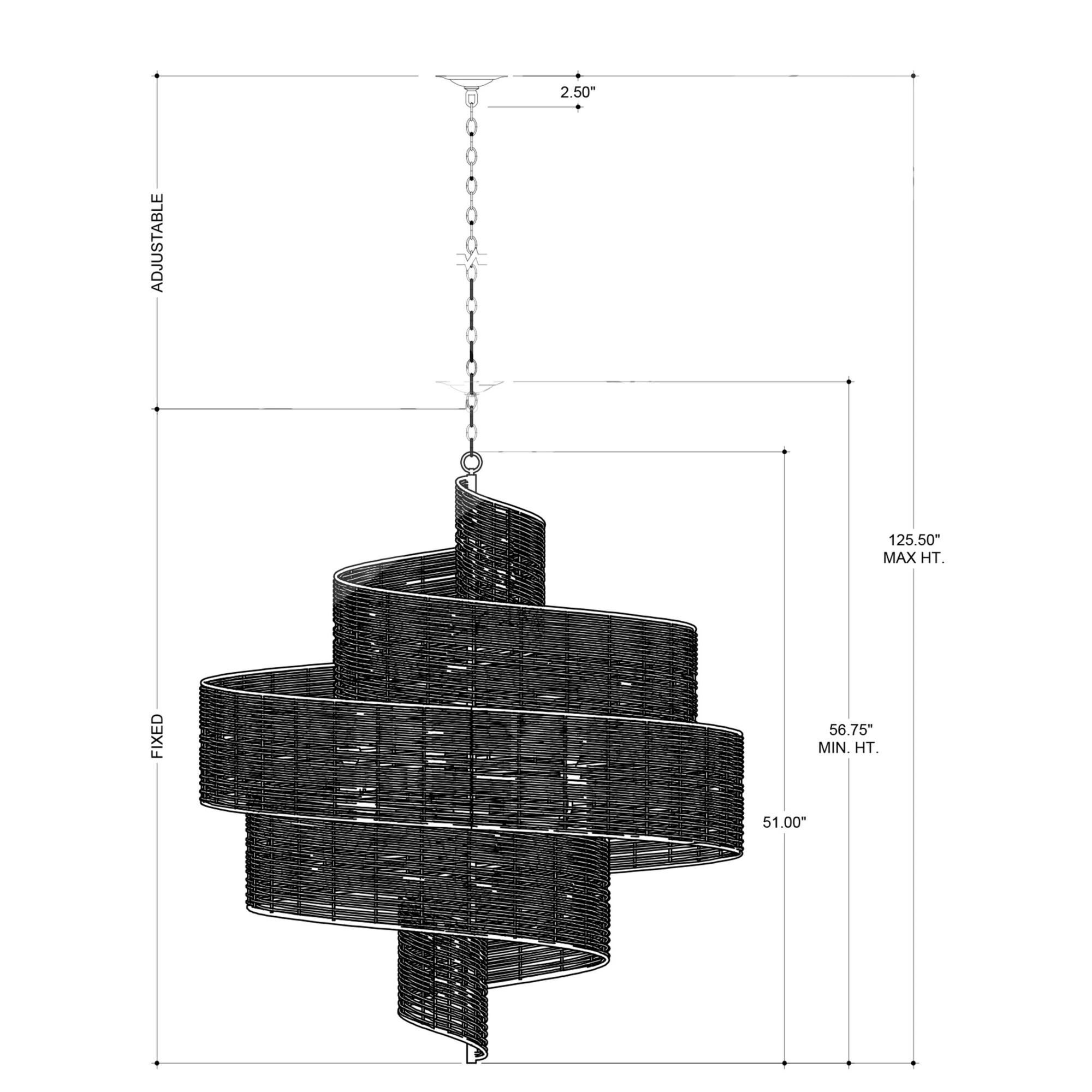 Hiroshi Koshitaka Saisei 45 Inch 5 Light Chandelier by Currey and Company