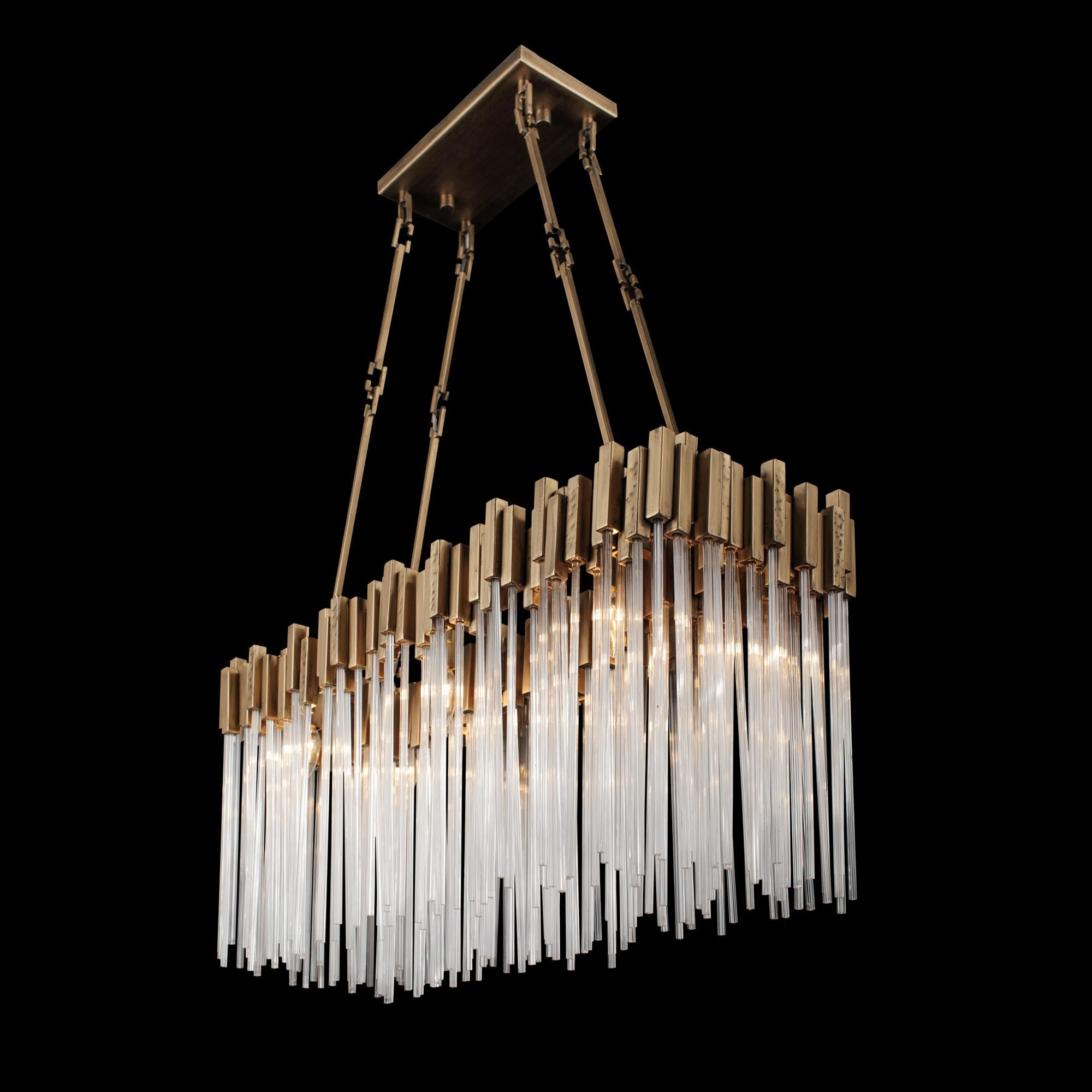 Shown in Havana Gold finish and Clear Fluted glass