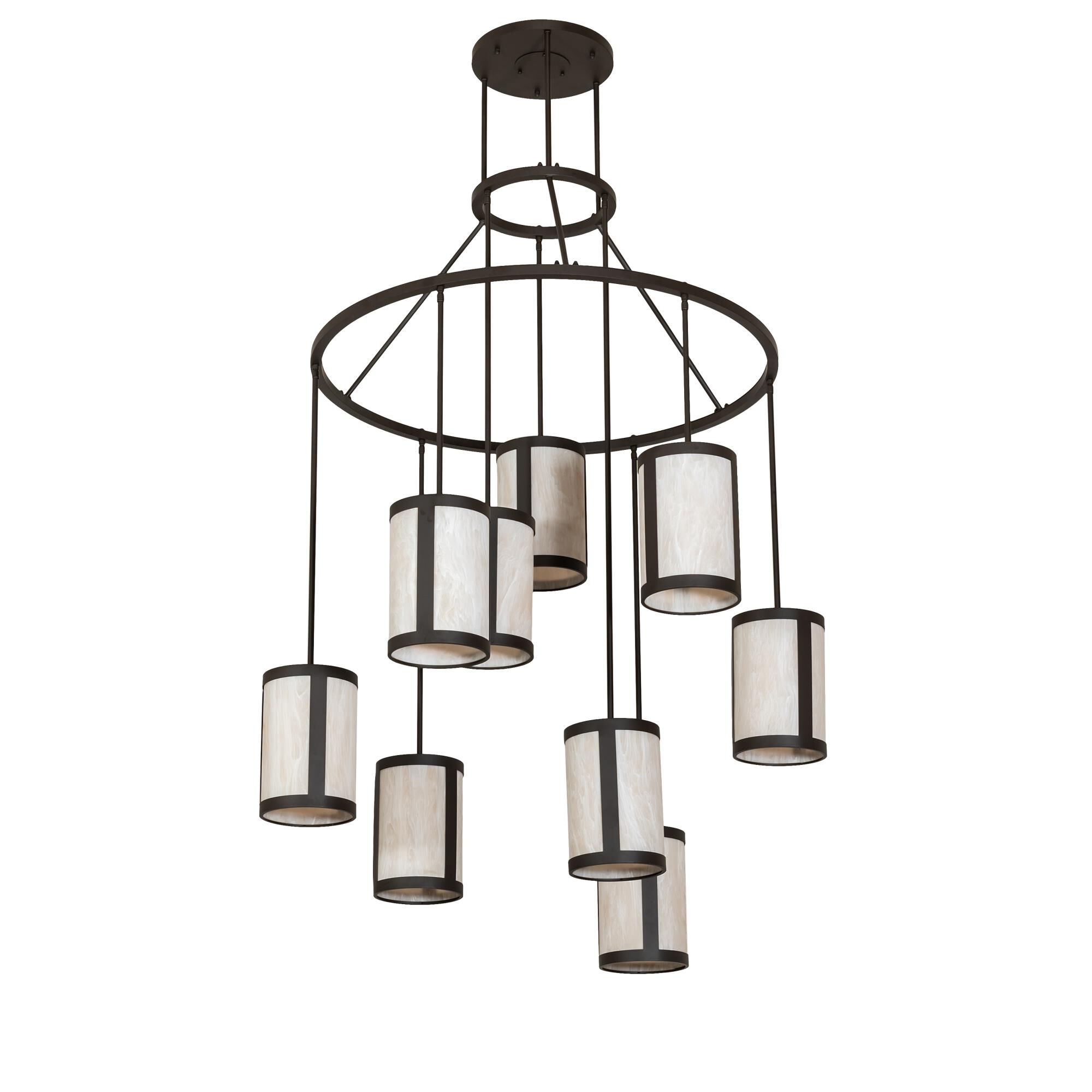 Shown in Oil Rubbed Bronze finish and Beige glass