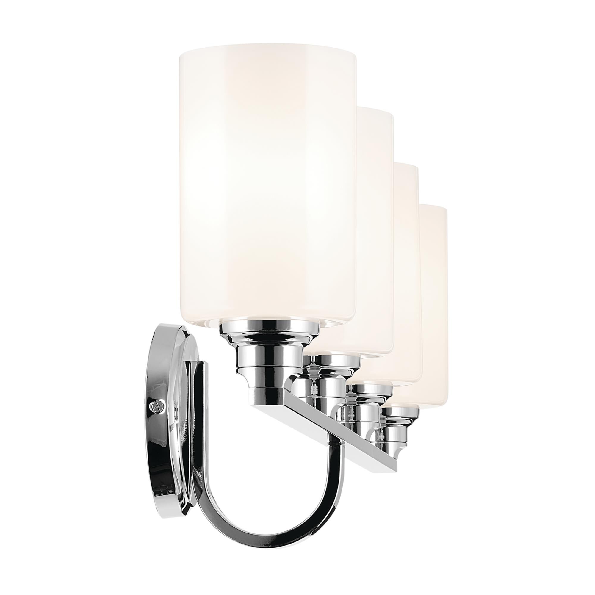 Shown in Chrome finish and Opal glass