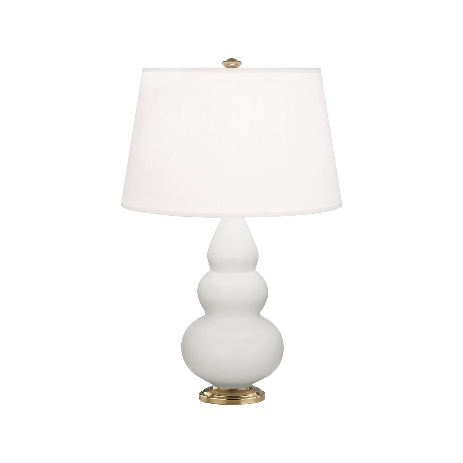 Shown in Matte Lily finish and Pearl shade and Antique Natural Brass accent