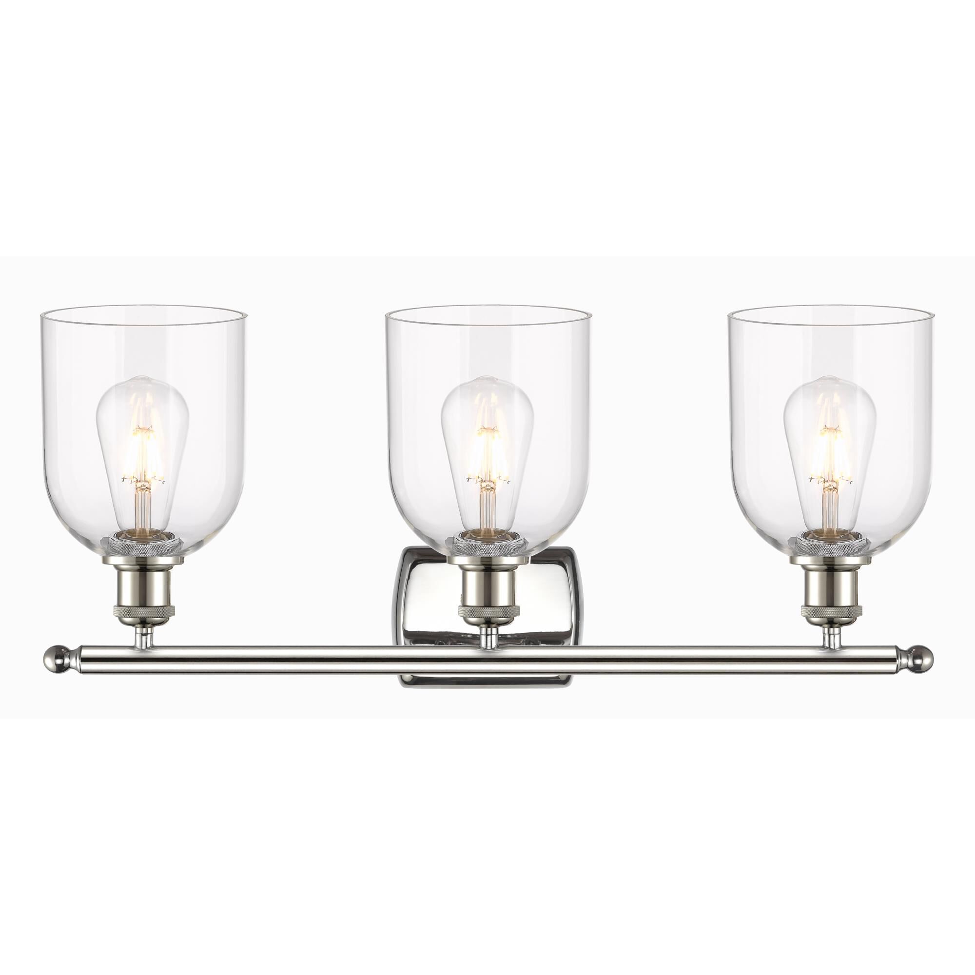 Shown in Polished Nickel finish and Clear glass