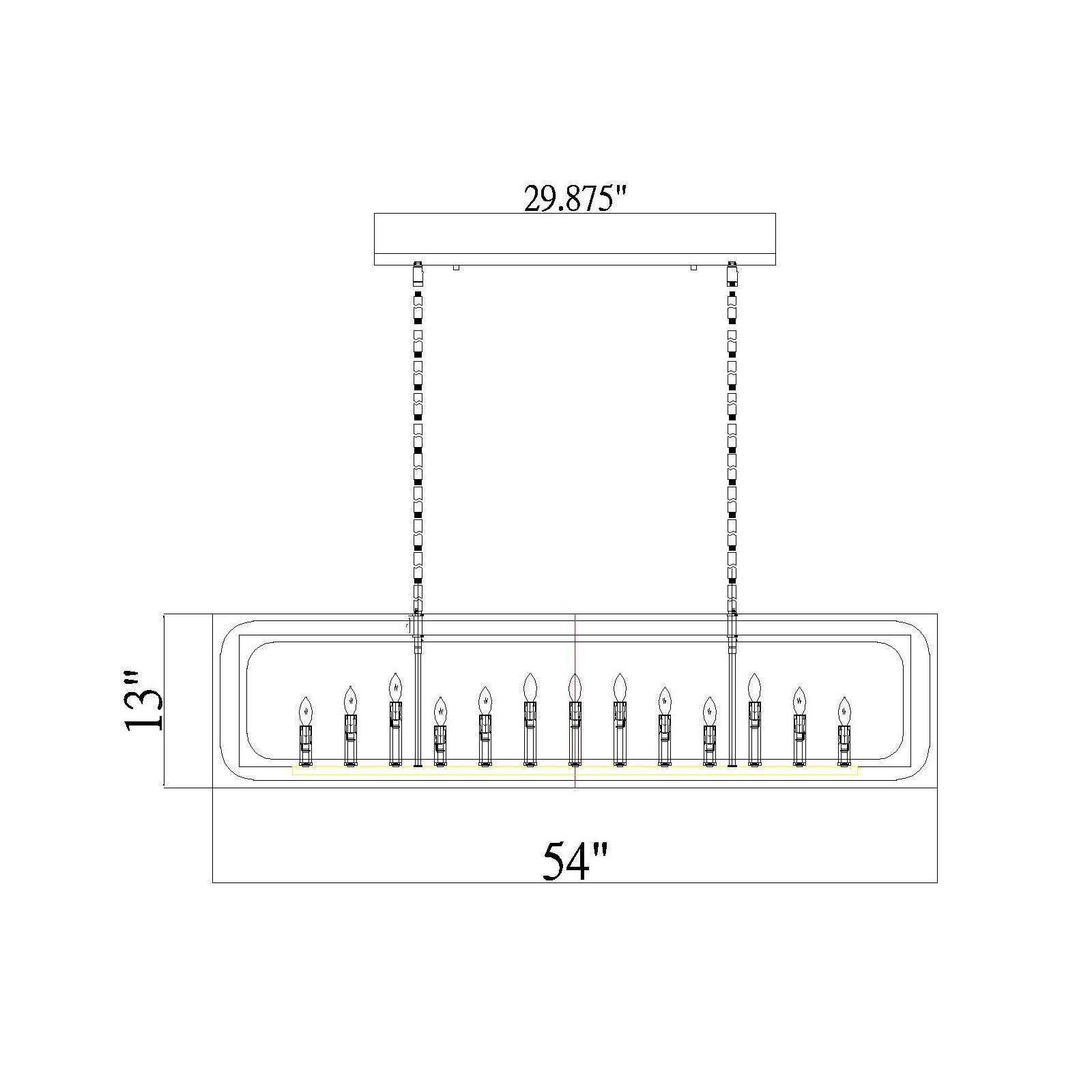 Easton 54 Inch 13 Light Linear Suspension Light by Z-Lite