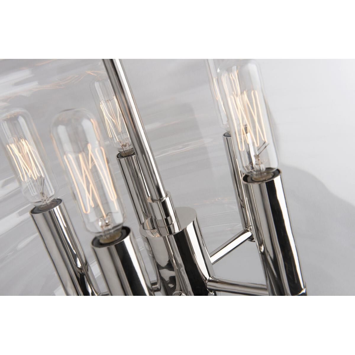 Shown in Polished Nickel finish and Clear glass