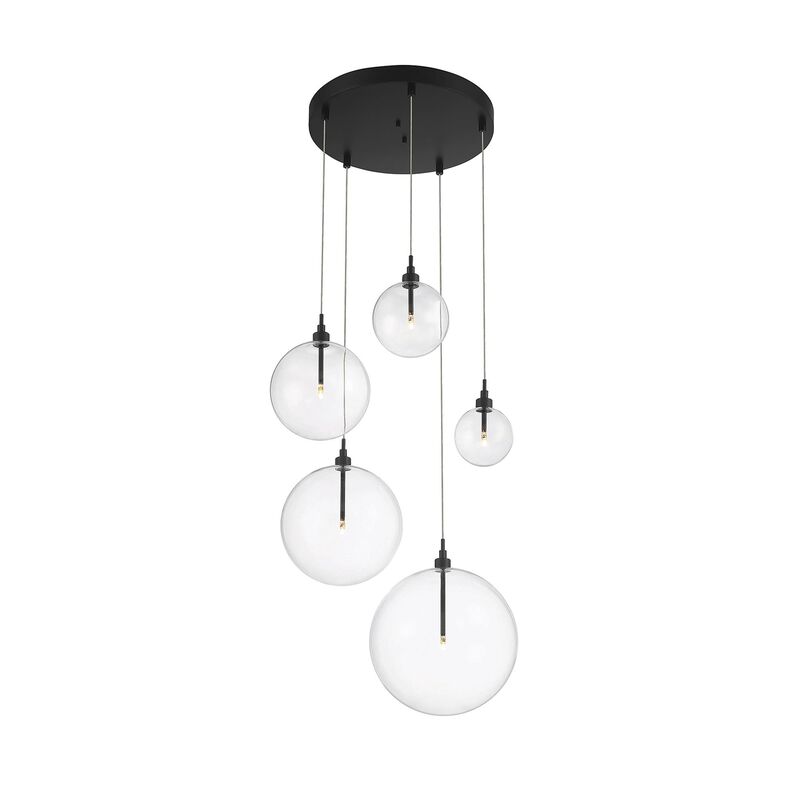 28 Inch 5 Light LED Multi Light Pendant by Meridian Lighting