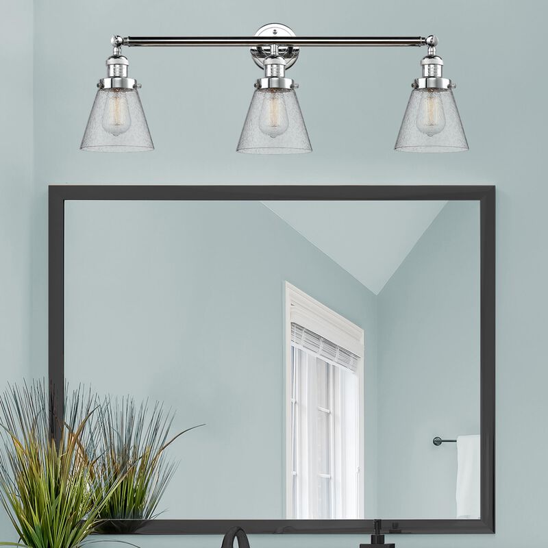 Bruno Marashlian Small Cone 30 Inch 3 Light Bath Vanity Light by Innovations Lighting