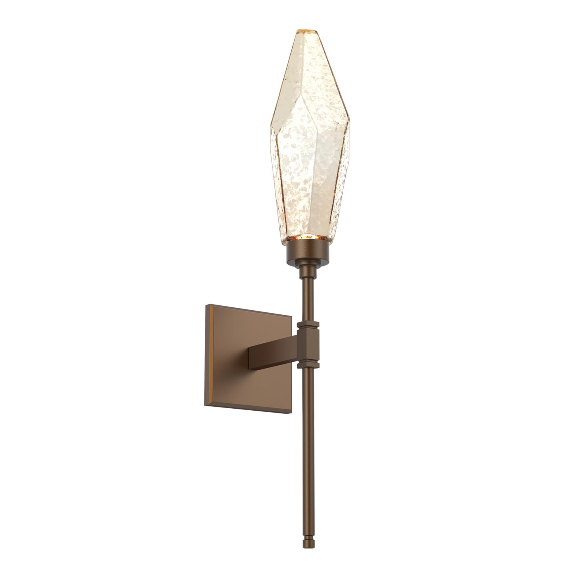 Shown in Flat Bronze finish and Chilled Amber glass