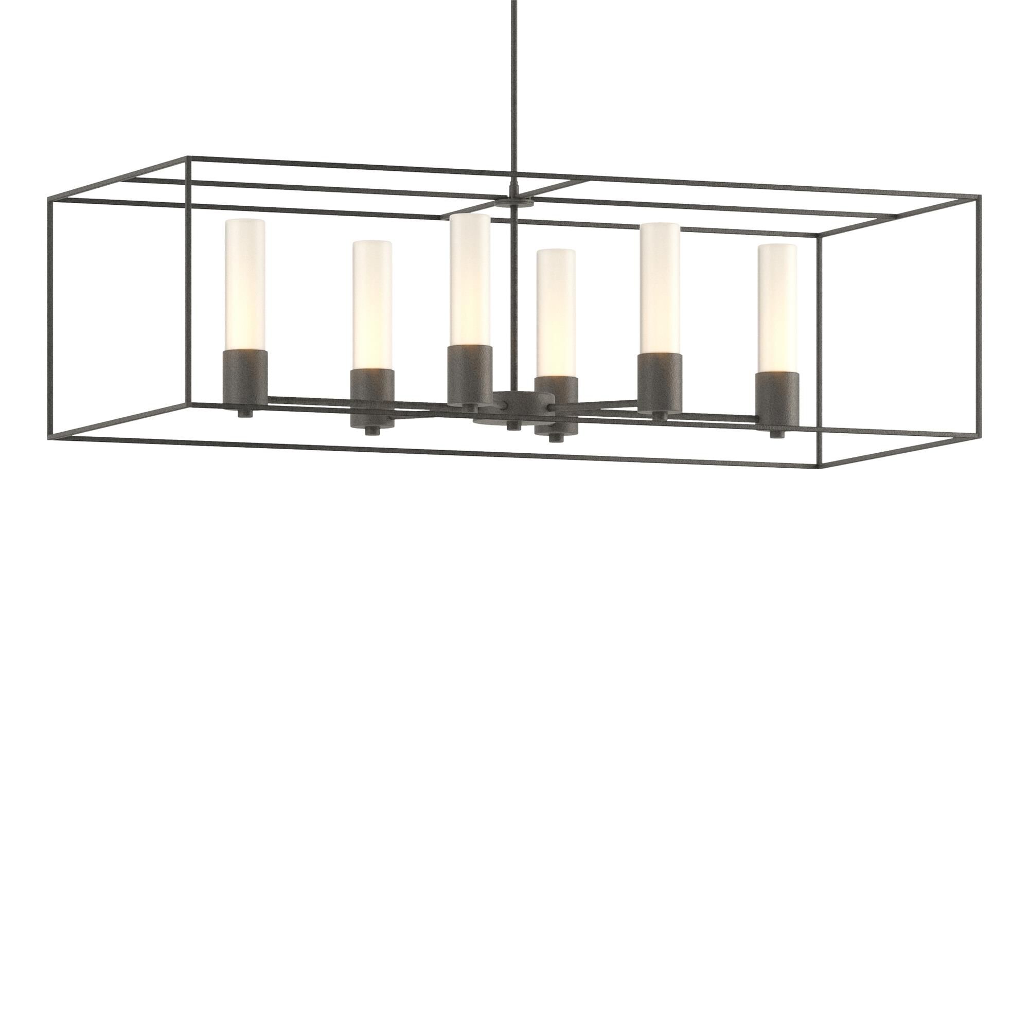 Shown in Natural Iron finish and Opal glass and Natural Iron accent