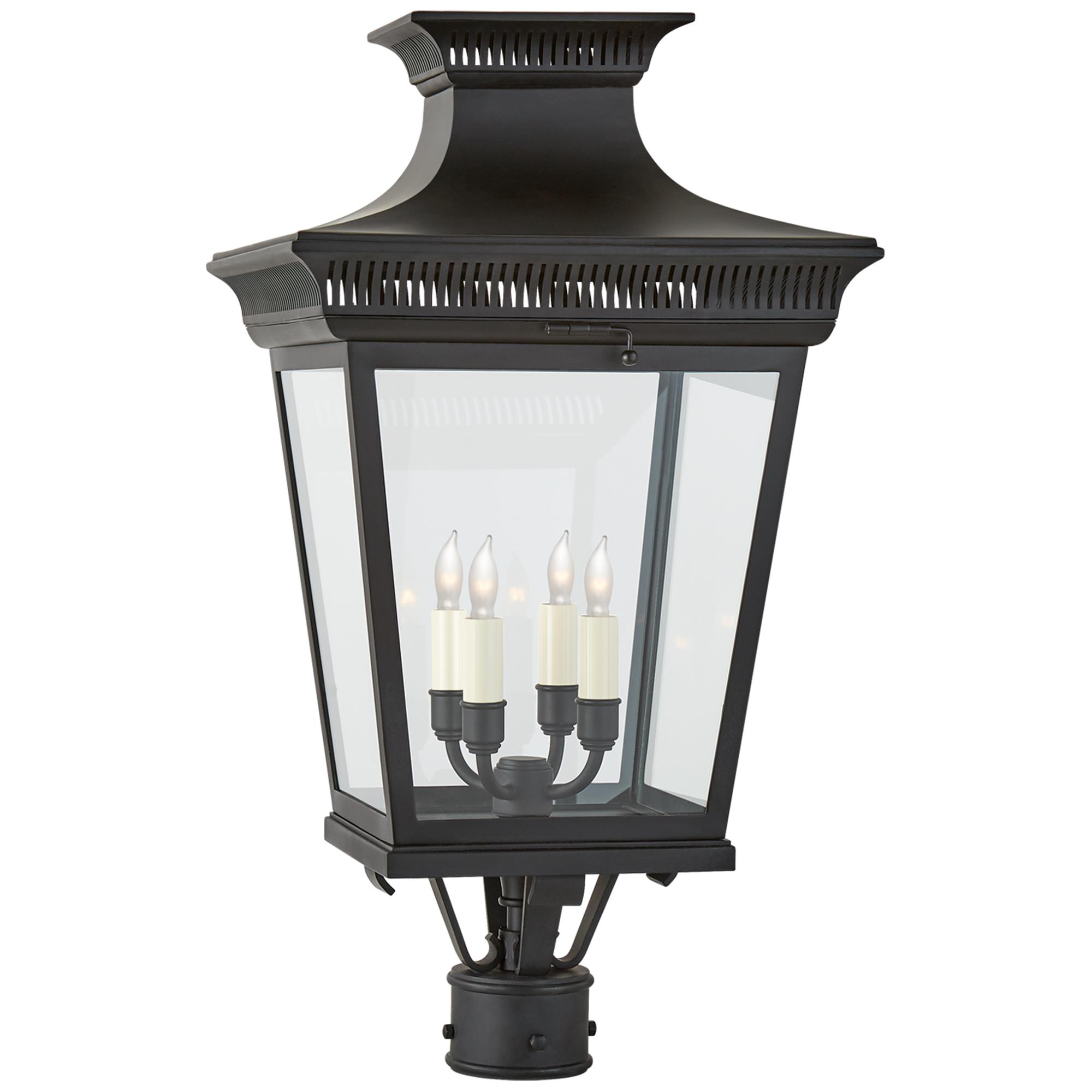Shown in Black finish and Clear glass