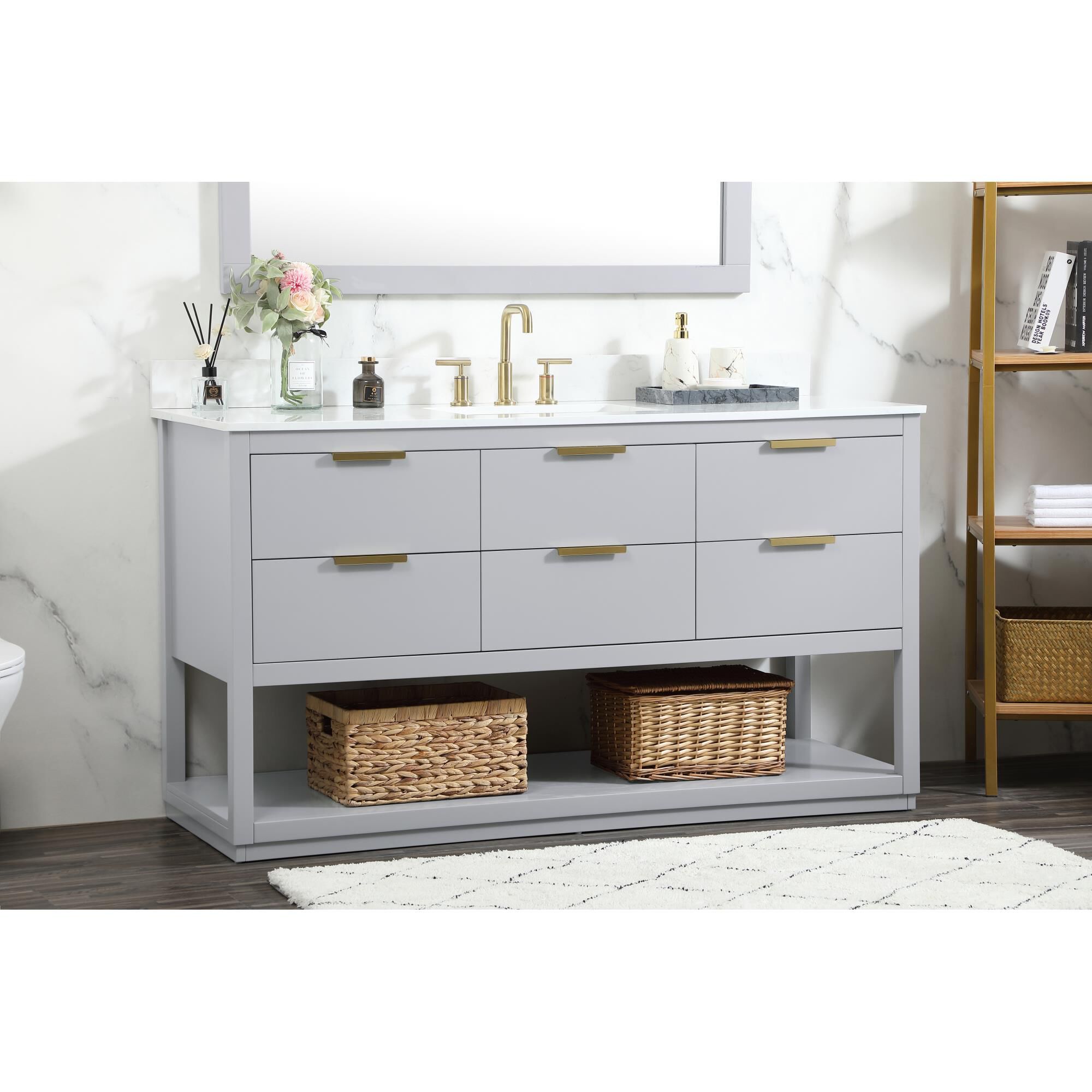 Larkin 60 Inch Bath Vanity by Elegant Decor