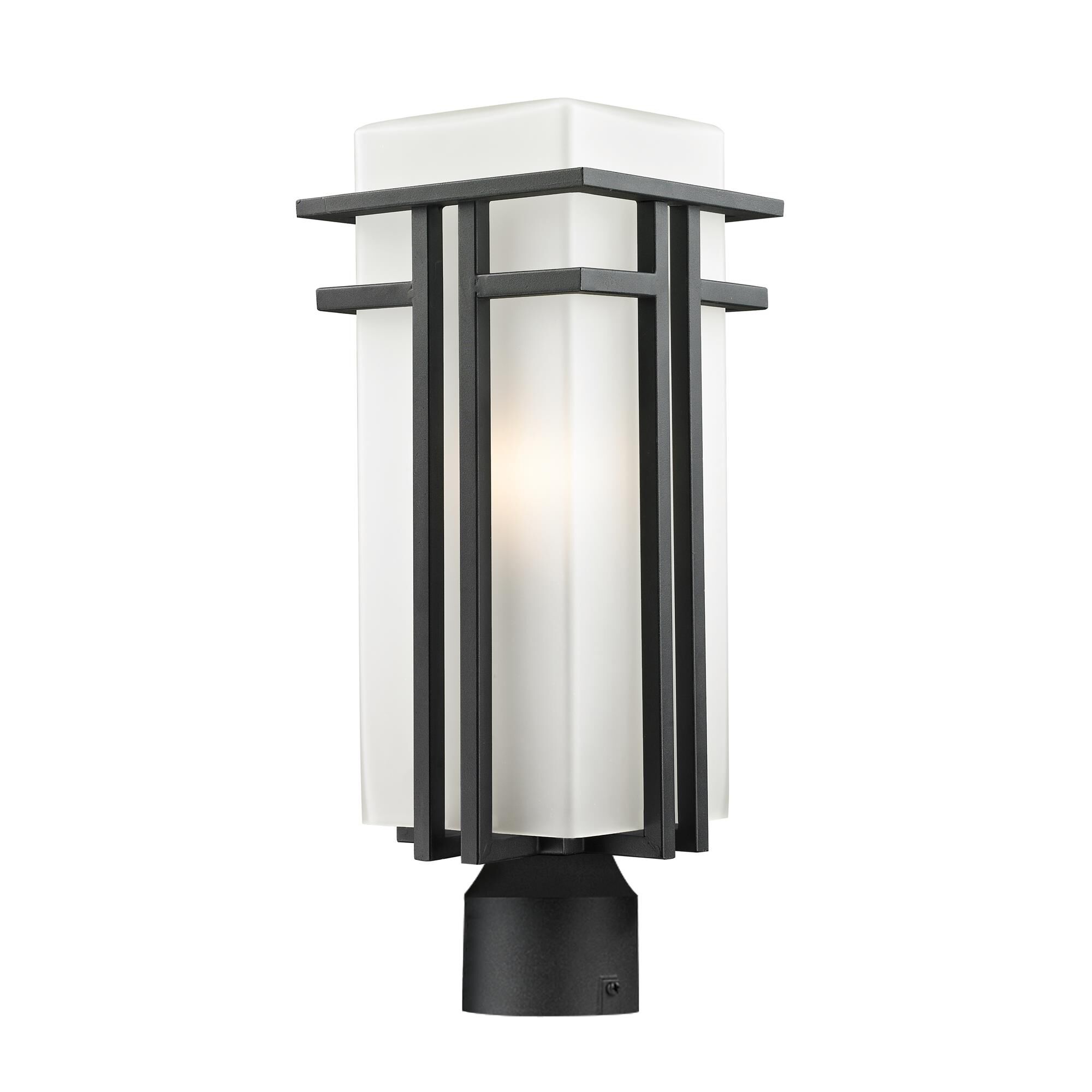 Shown in Black finish and Glass shade