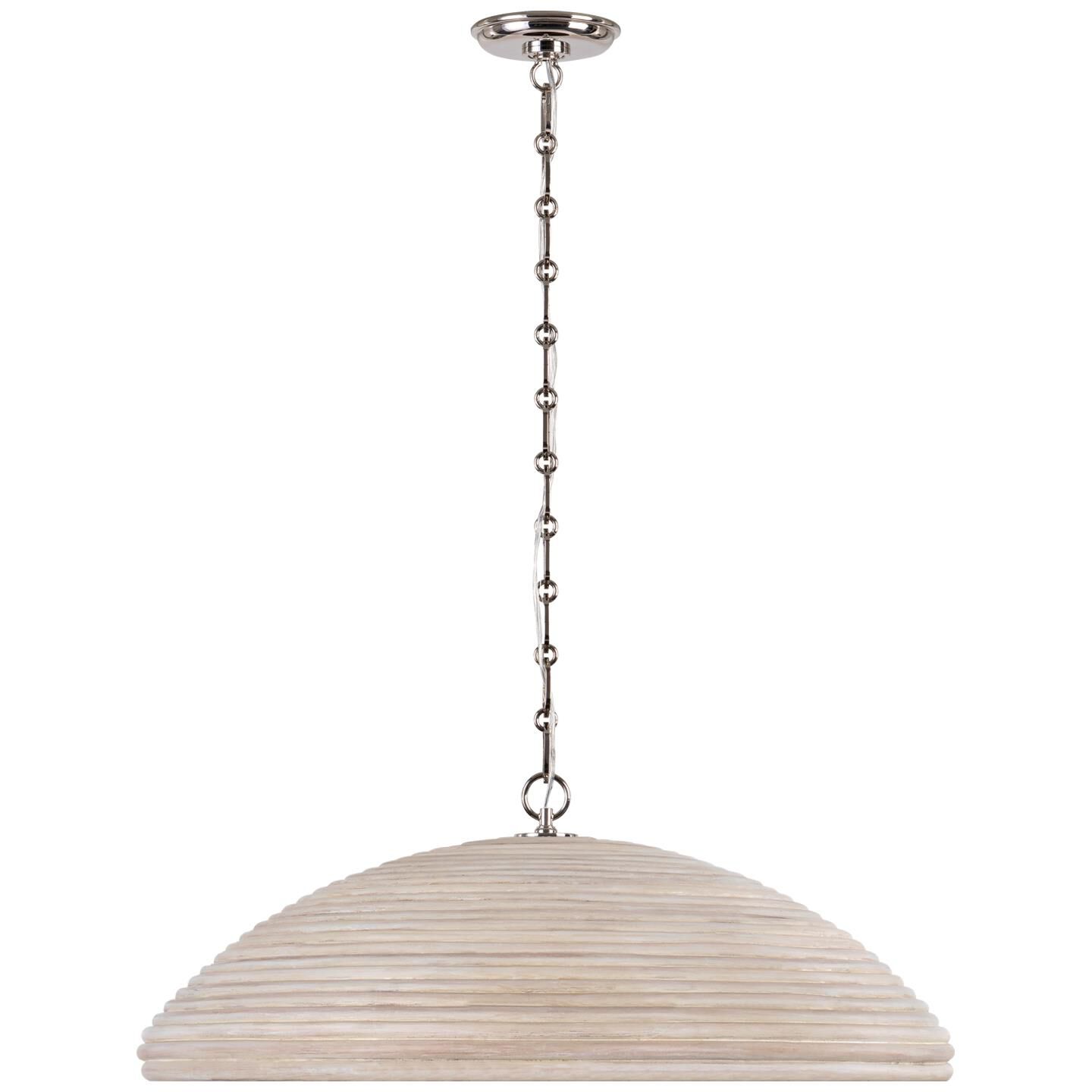 Shown in Polished Nickel finish and Ash Rattan shade