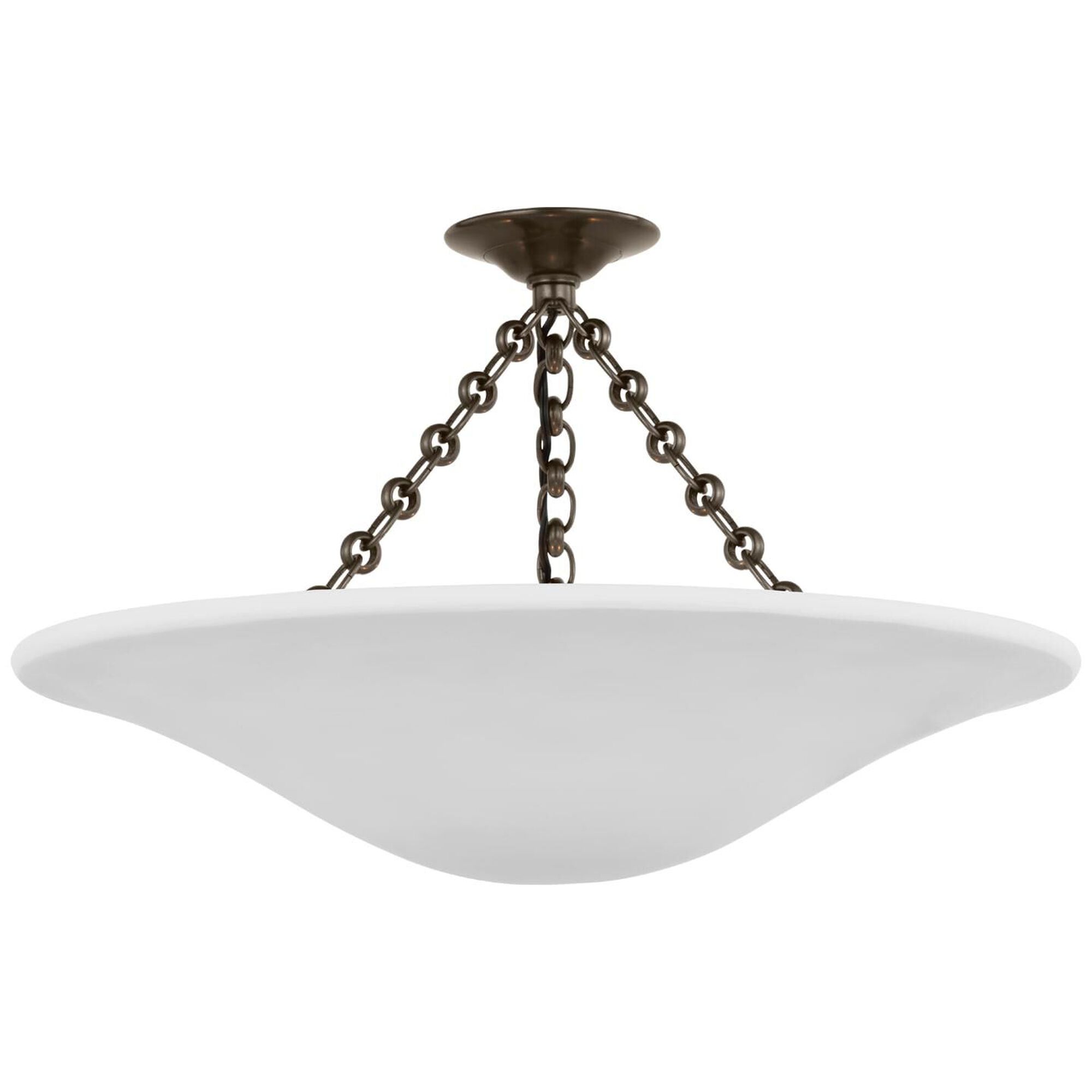 Shown in Bronze finish and White glass