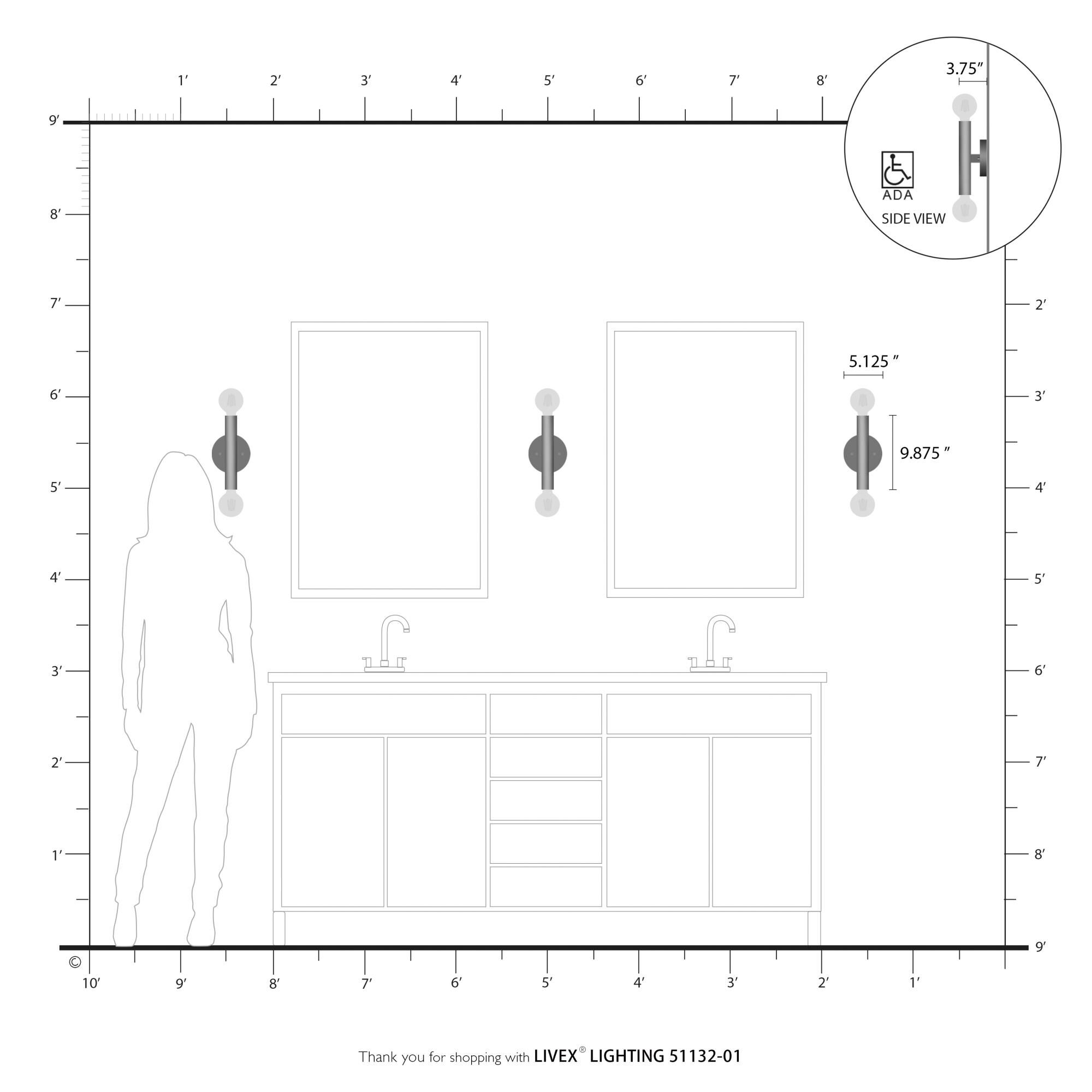 Copenhagen 9 Inch Wall Sconce by Livex Lighting