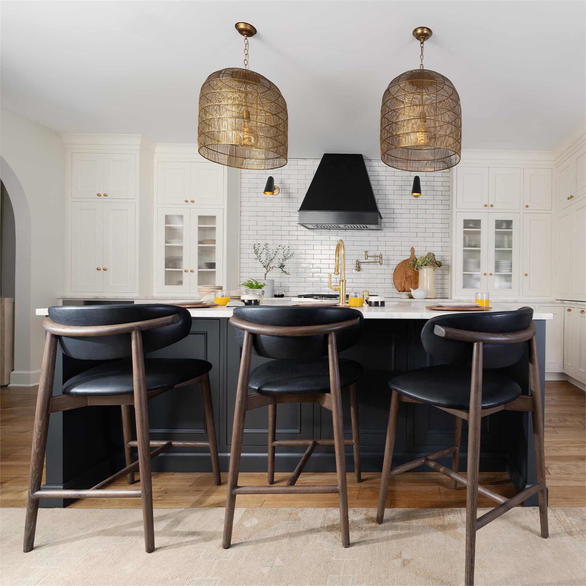 Shown in White finish and - None - shade