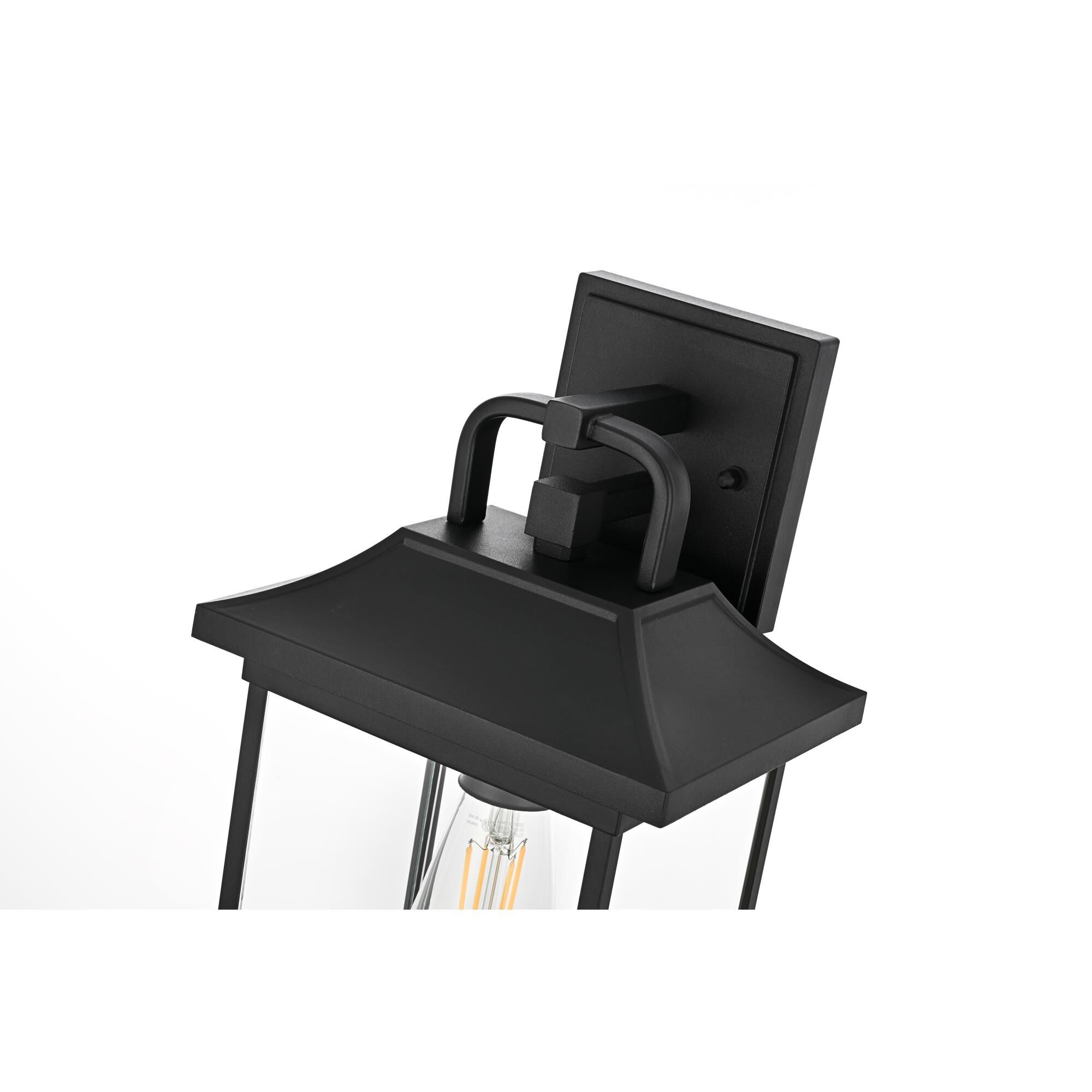 Shown in Black finish and Clear glass