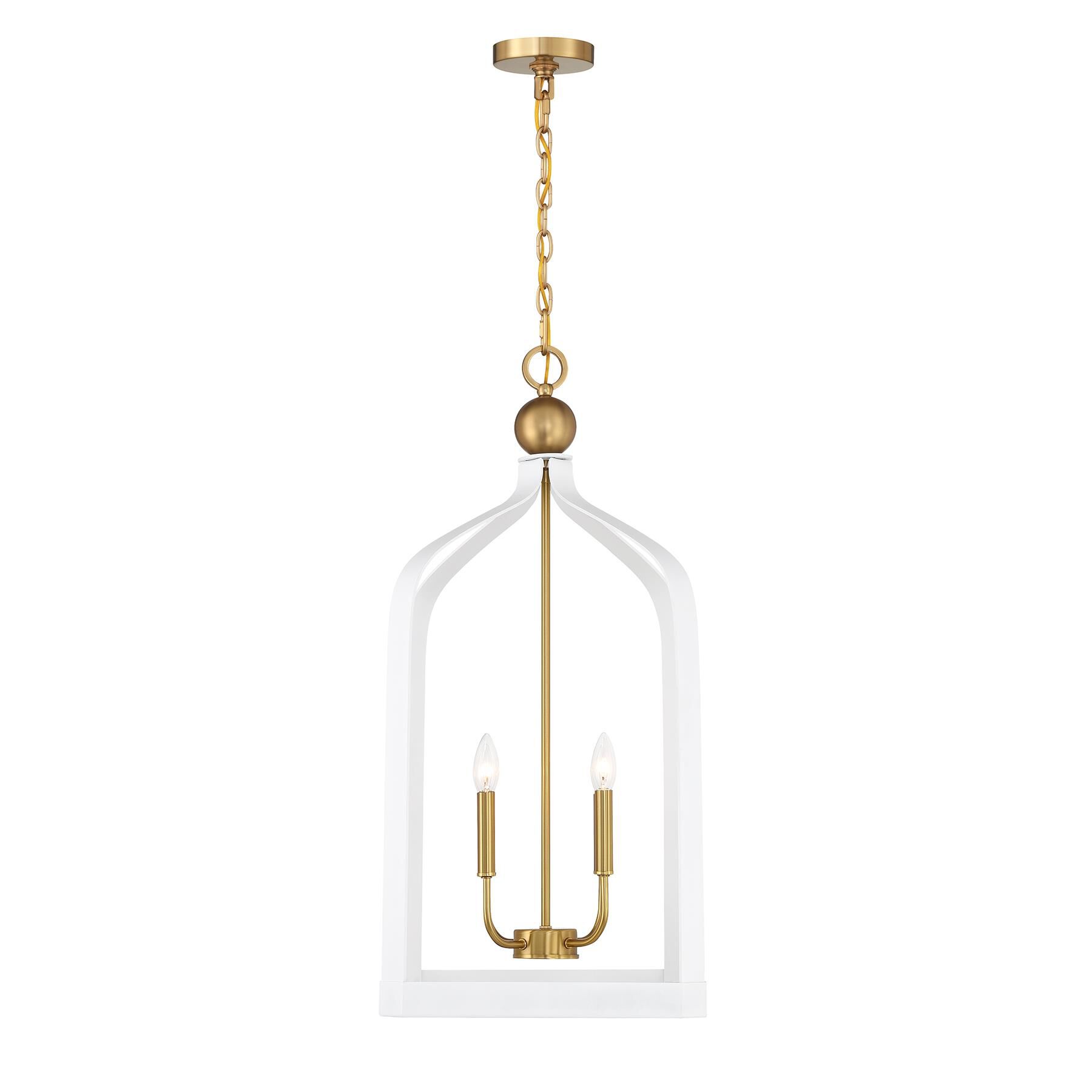 Shown in White With Warm Brass Accents finish
