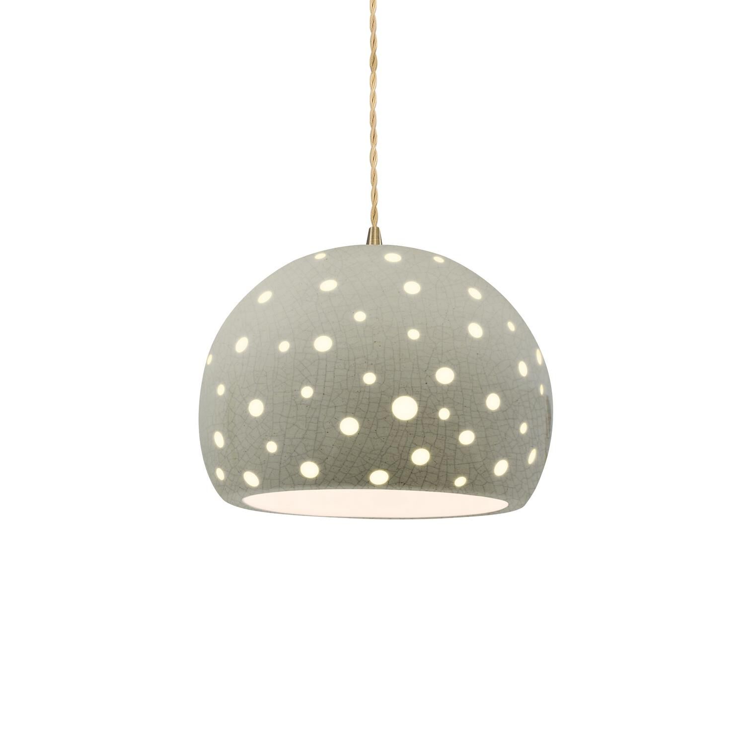 Perforated Globe 10 Inch Large Pendant by Justice Design Group