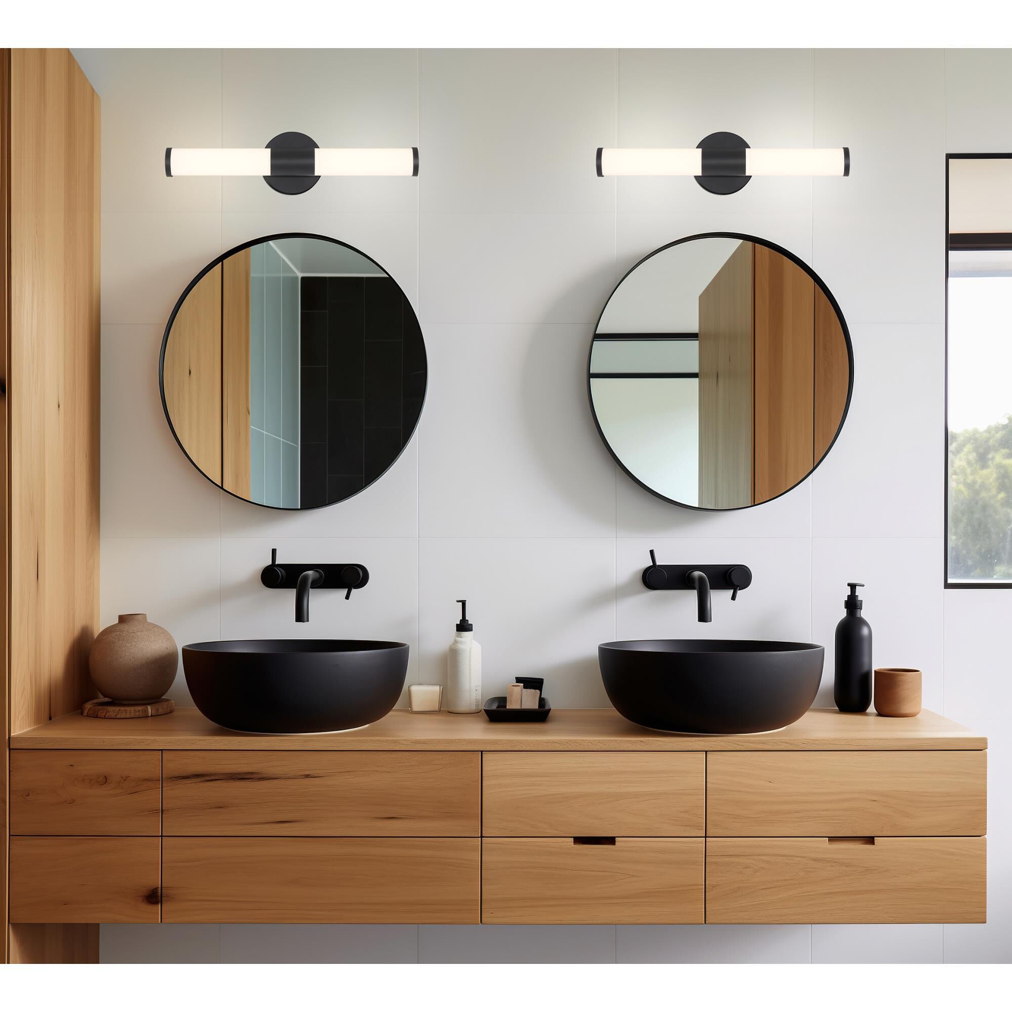 Shown in Matte Black finish and Opal glass