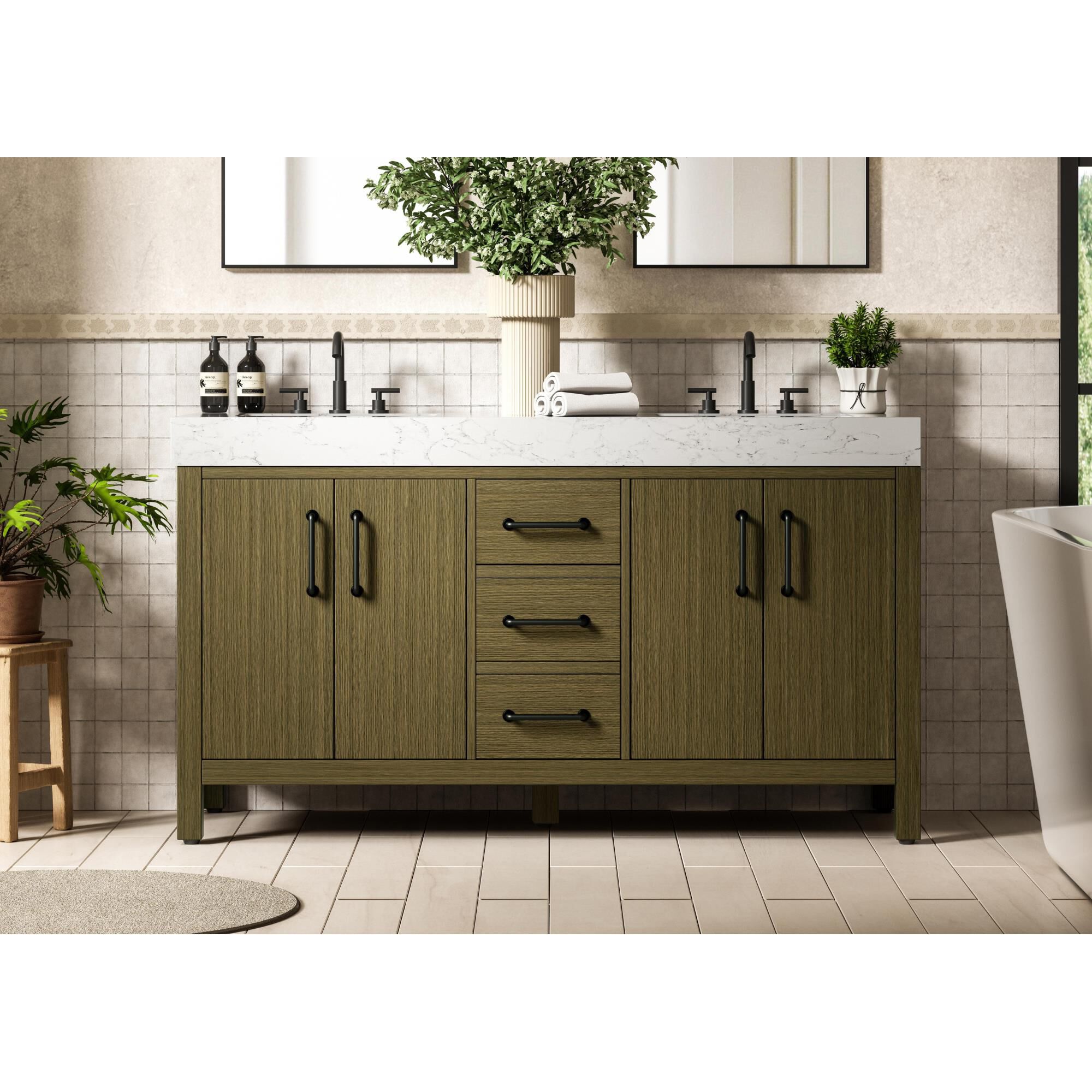 Nathan 60 Inch Bath Vanity by Elegant Dcor