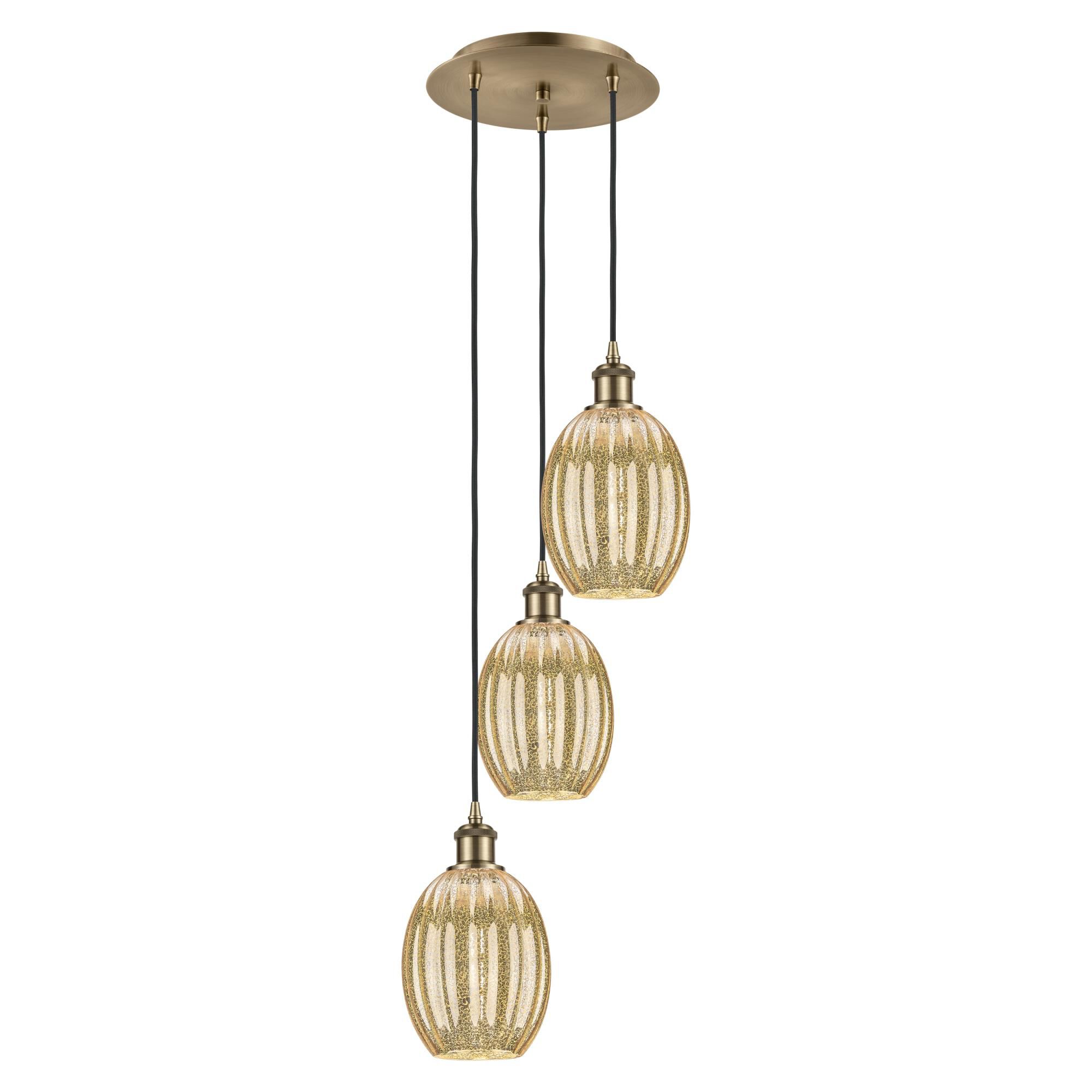 Shown in Antique Brass finish and Mercury glass