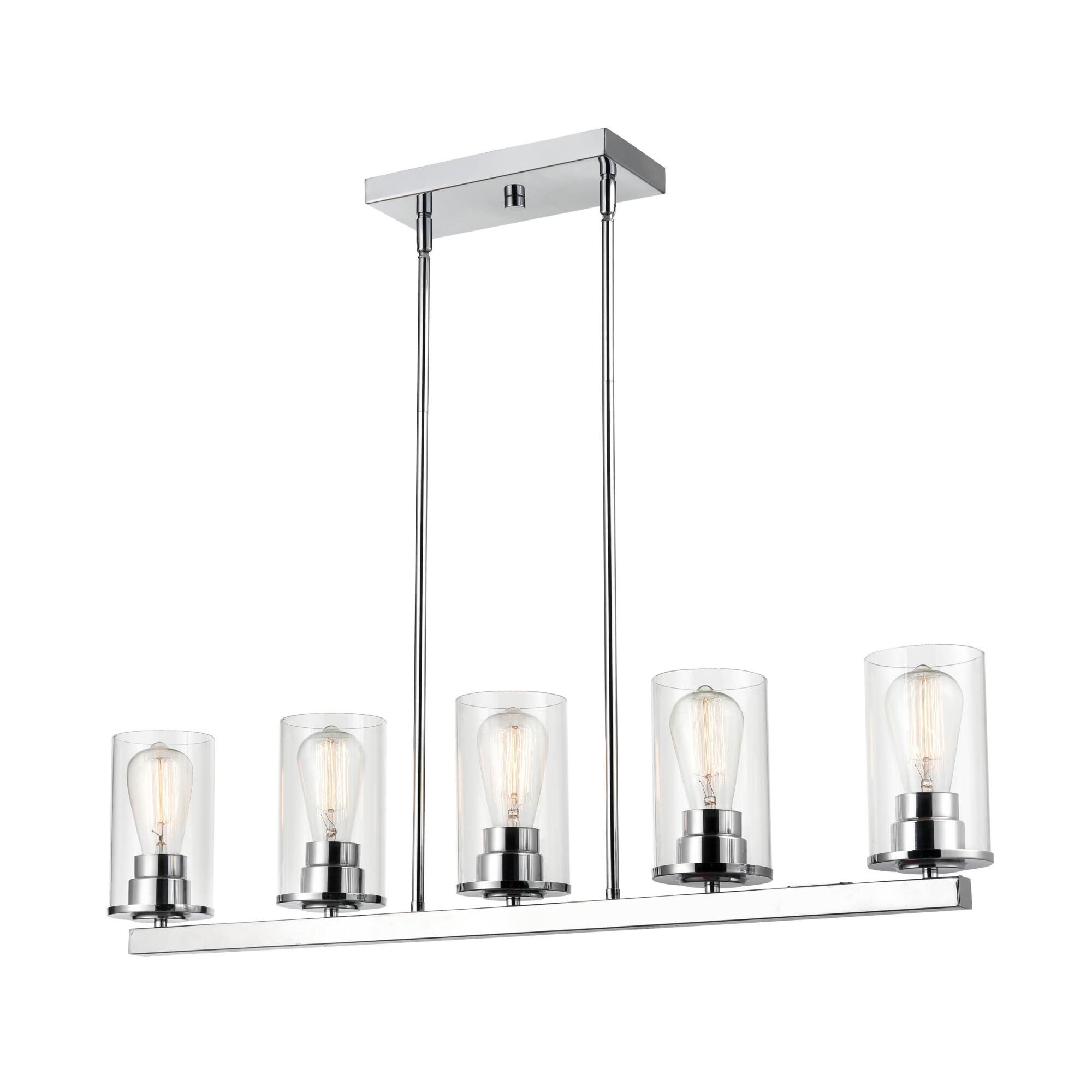 Shown in Chrome finish and Clear glass