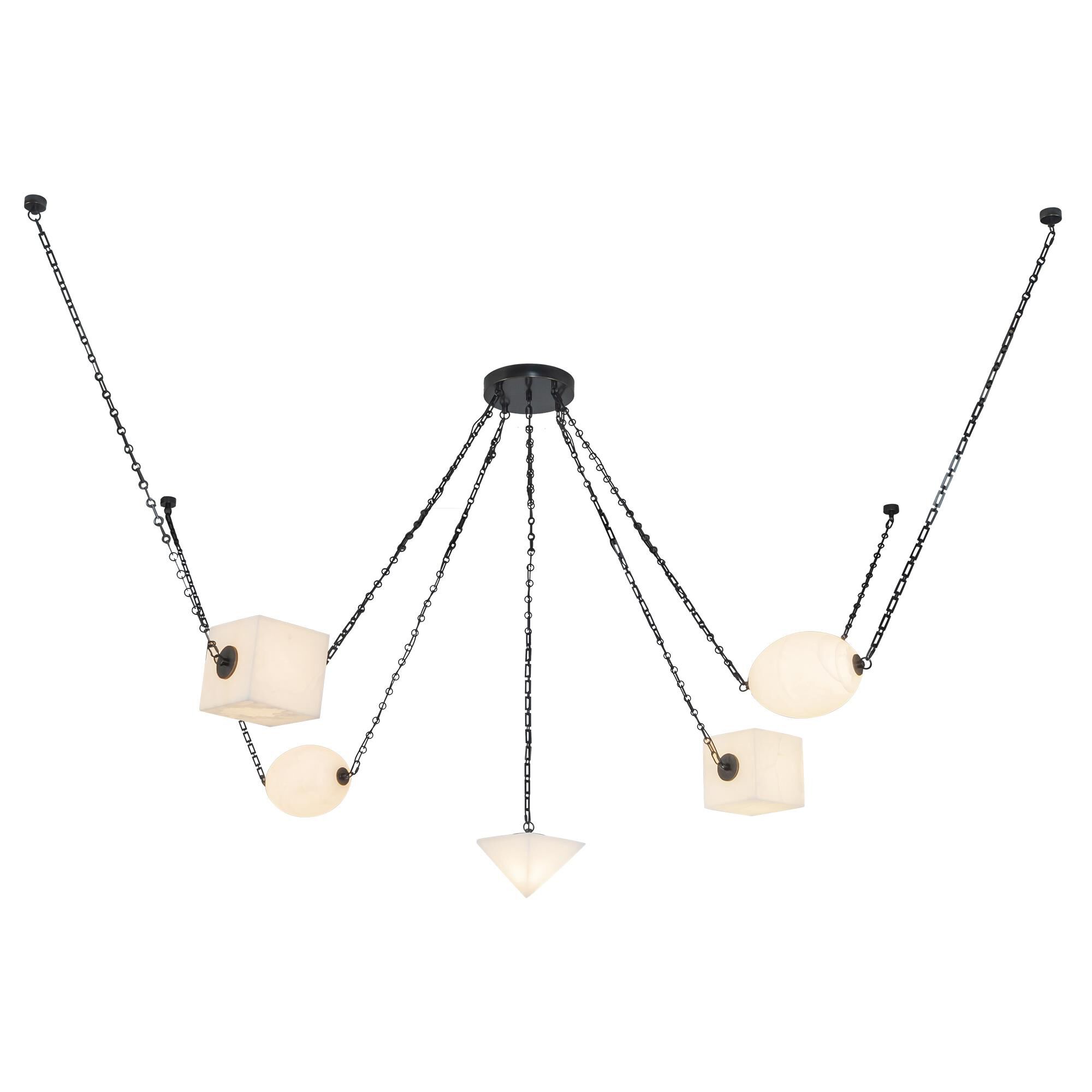 Shown in Urban Bronze finish and Alabaster glass
