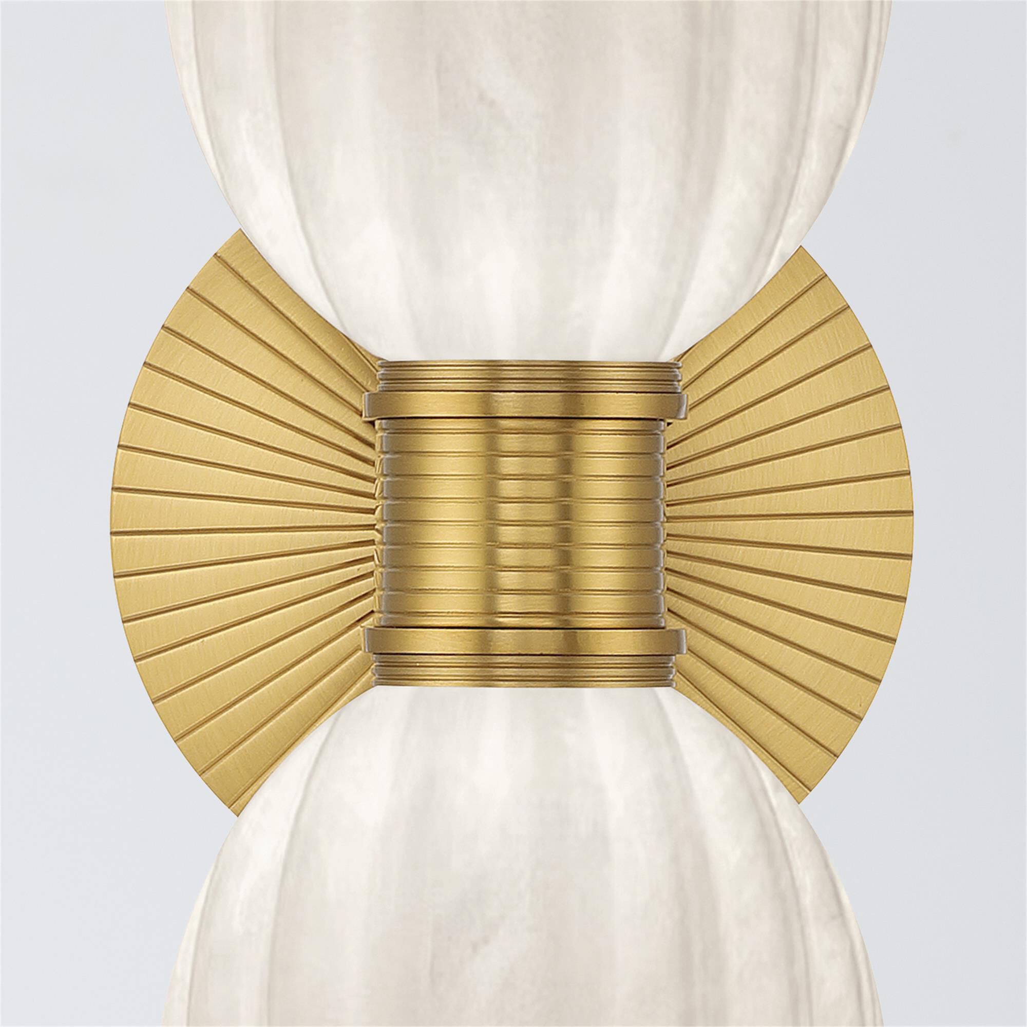 Shown in Luxe Gold finish and Strie glass and Strie Glass shade