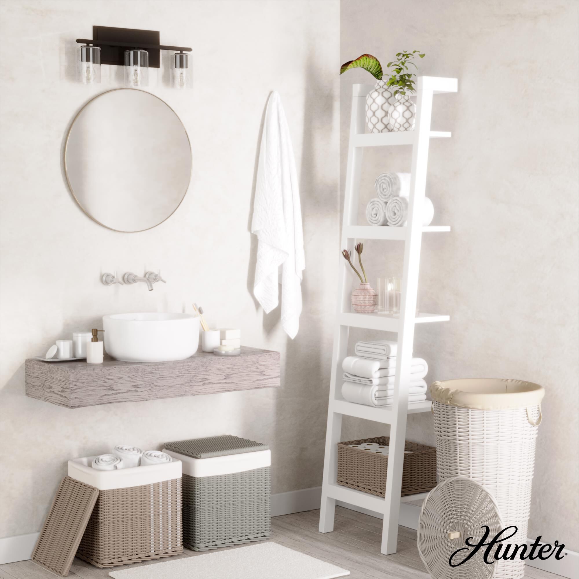 Kerrison 21 Inch 3 Light Bath Vanity Light by Hunter Fan