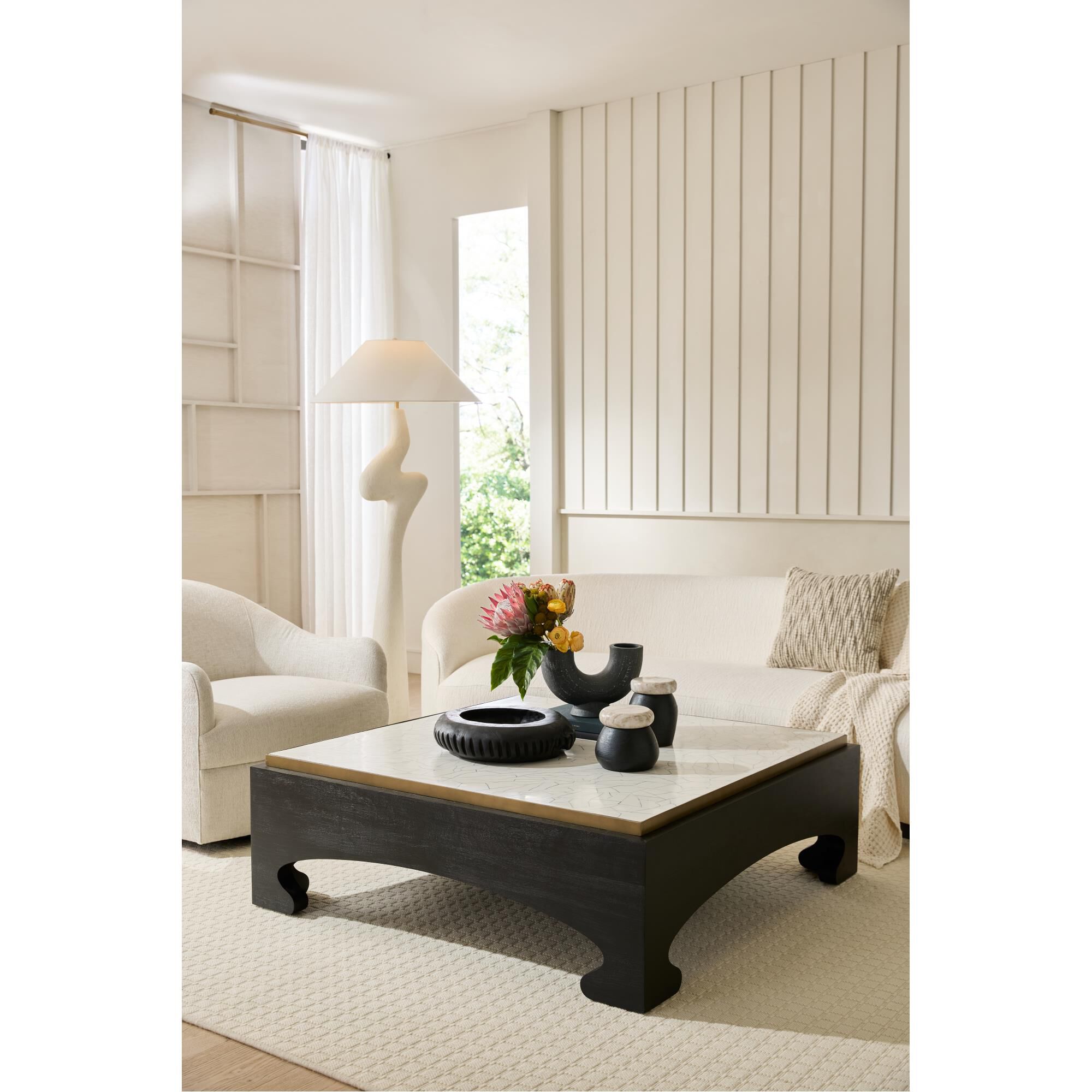 Shown in Crackled Ivory finish and Antique Brass accent