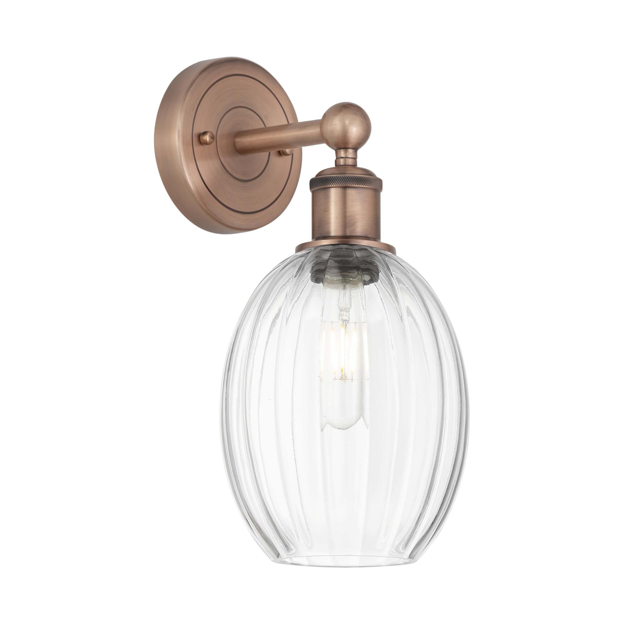 Shown in Antique Copper finish and Clear glass