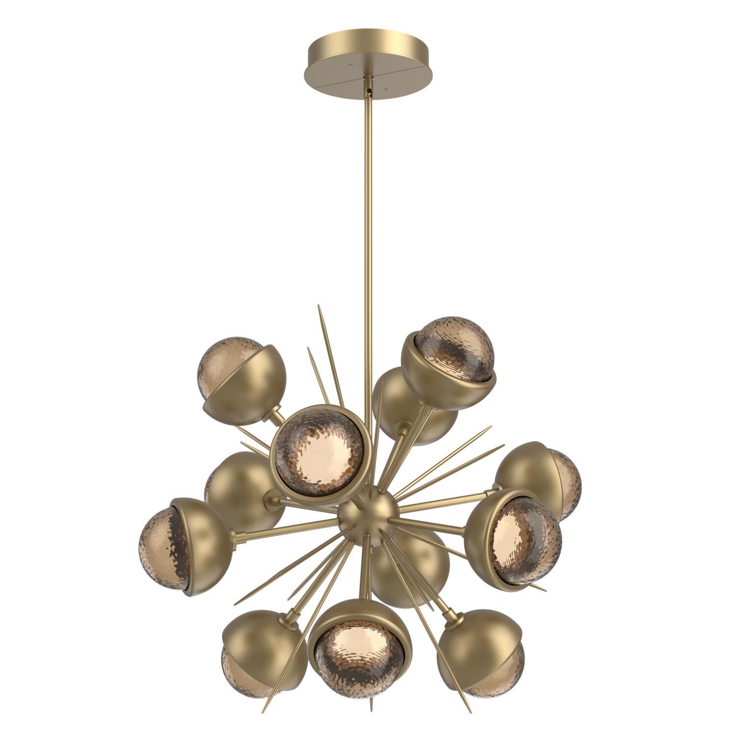 Shown in Gilded Brass finish and Bronze glass and Metal Shade Matching Finish accent