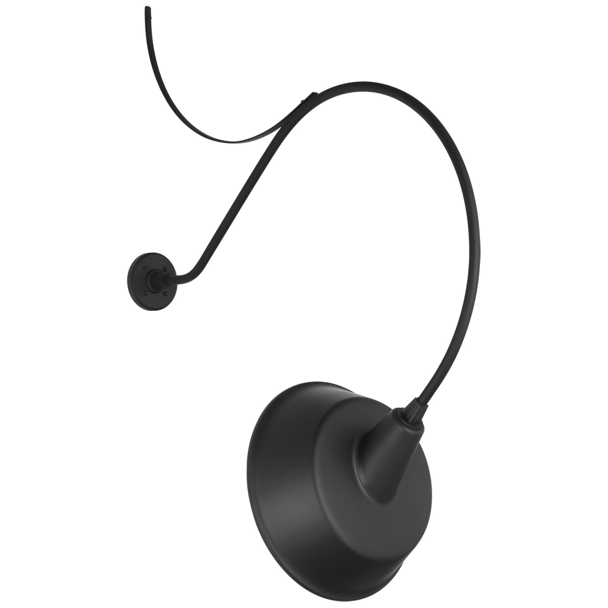 Shown in Matte Black finish and Black shade